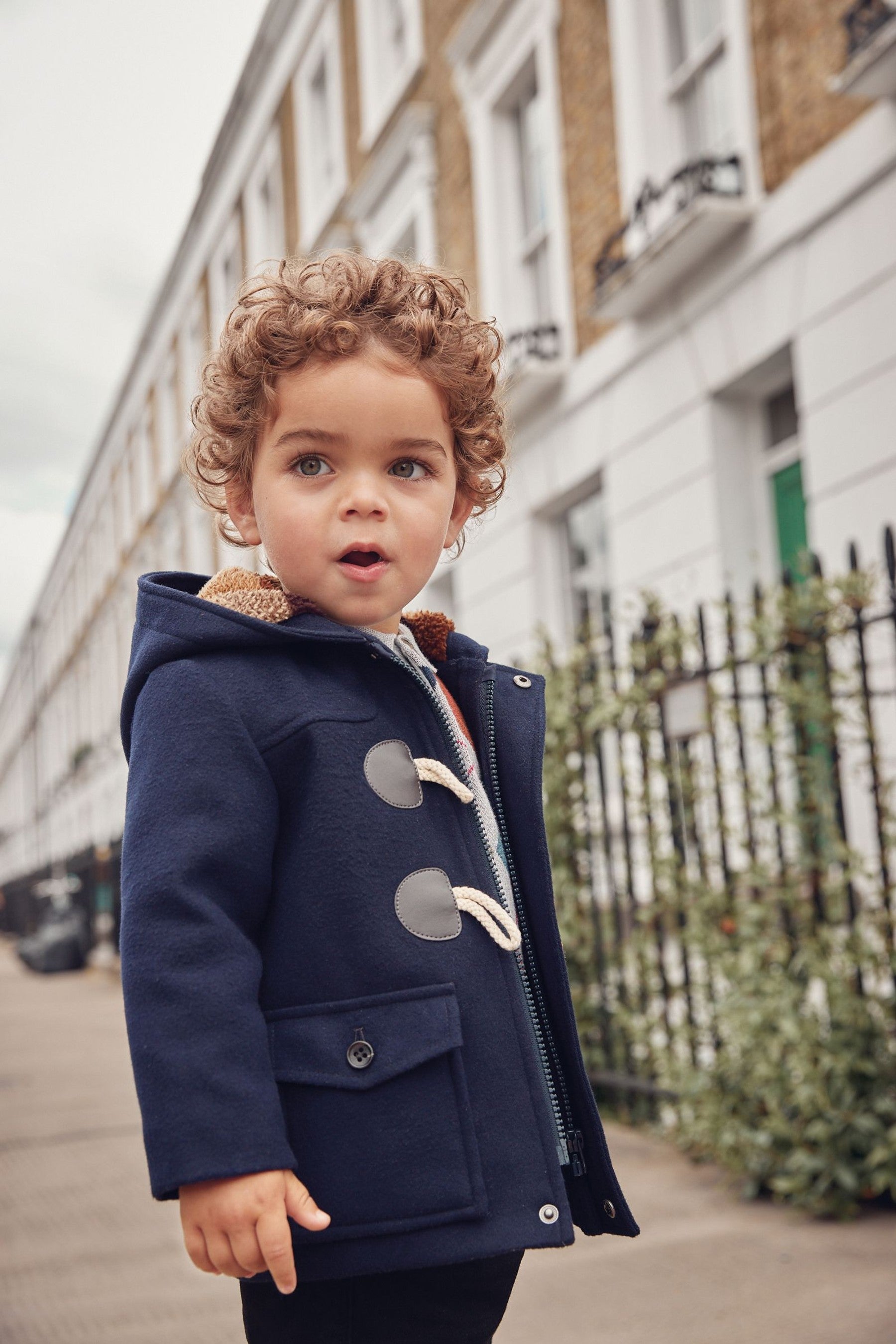 Navy Blue Smart Duffle Jacket (3mths-7yrs)