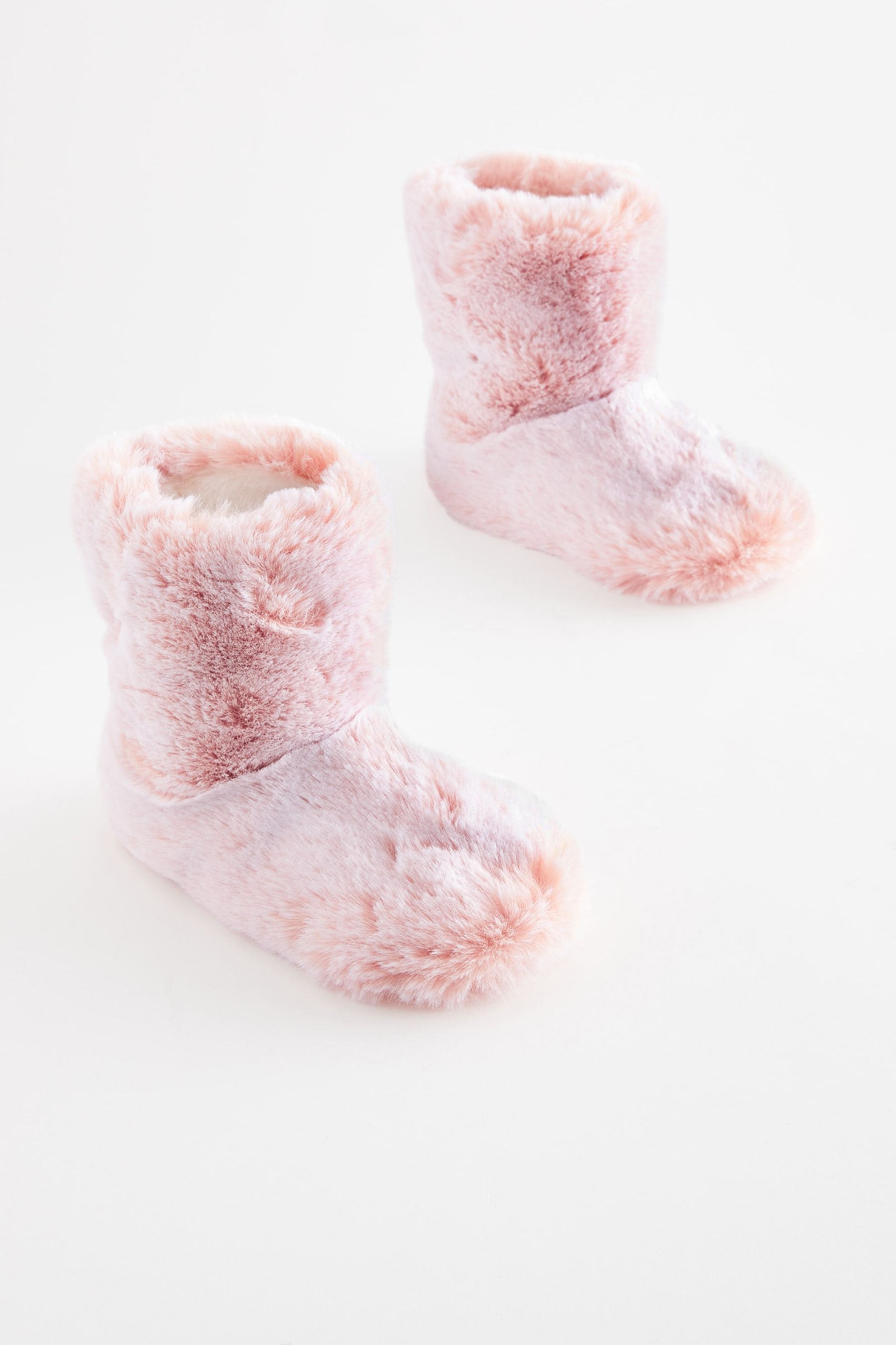 Pink Faux Fur Boot Slippers