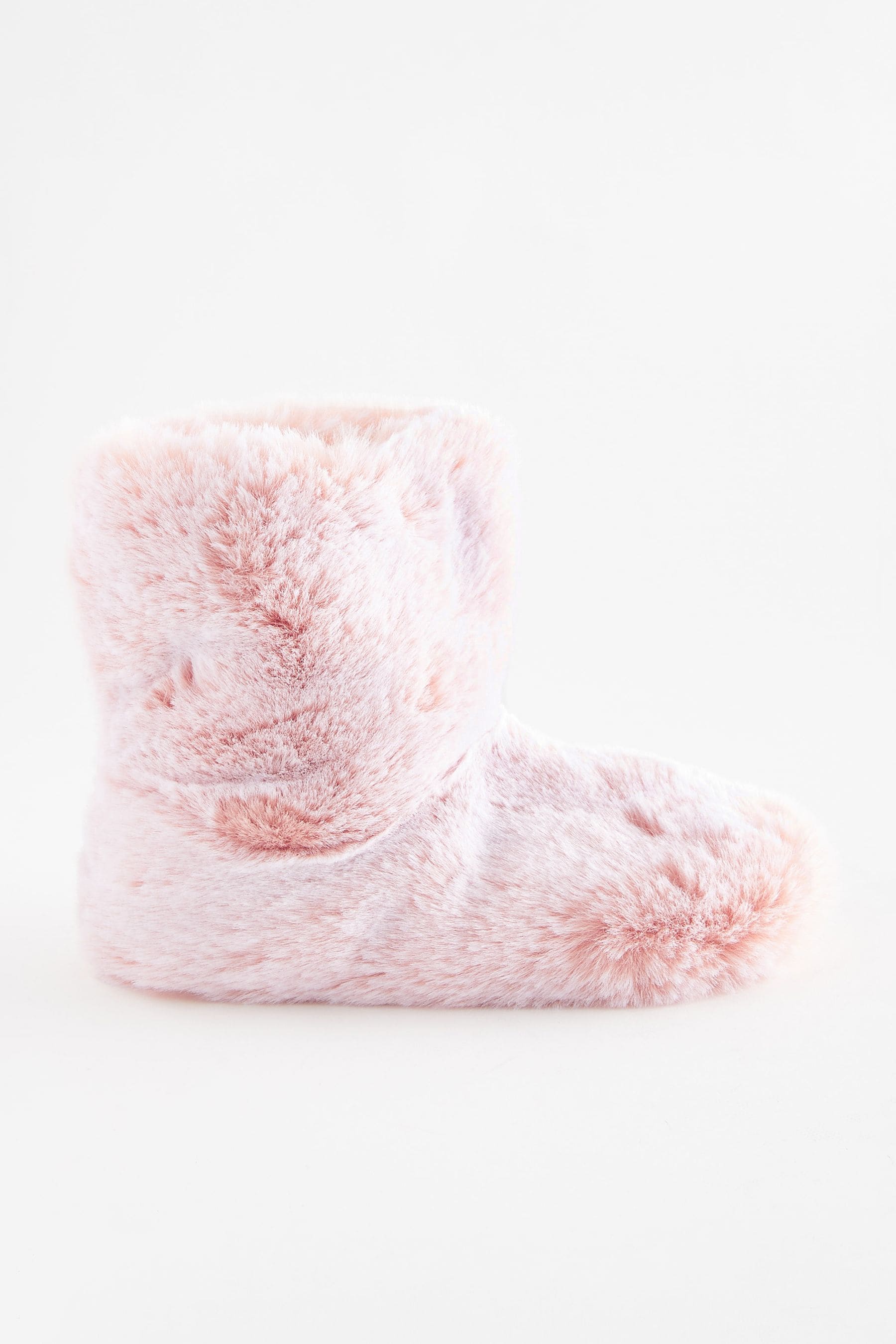 Pink Faux Fur Boot Slippers