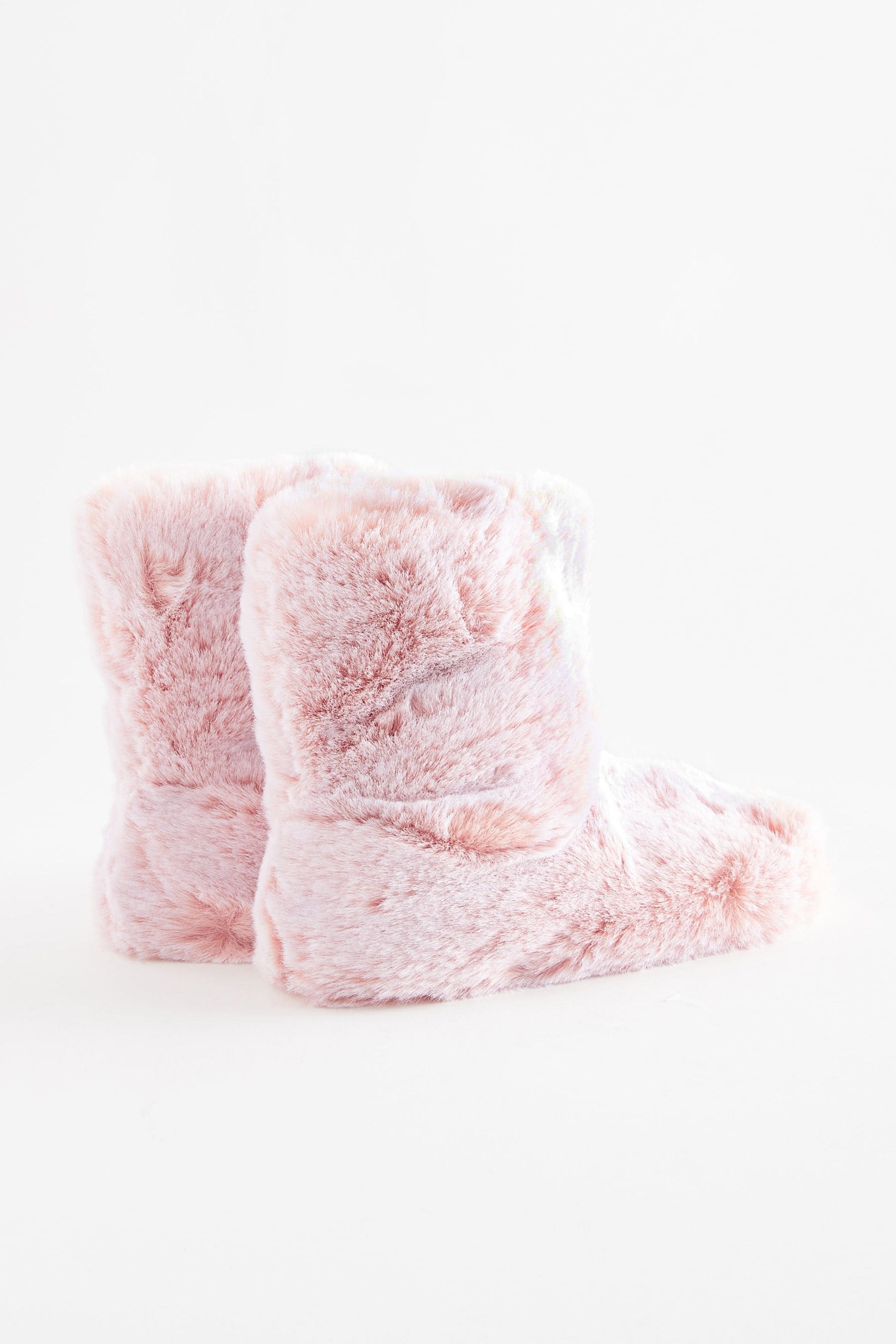 Pink Faux Fur Boot Slippers