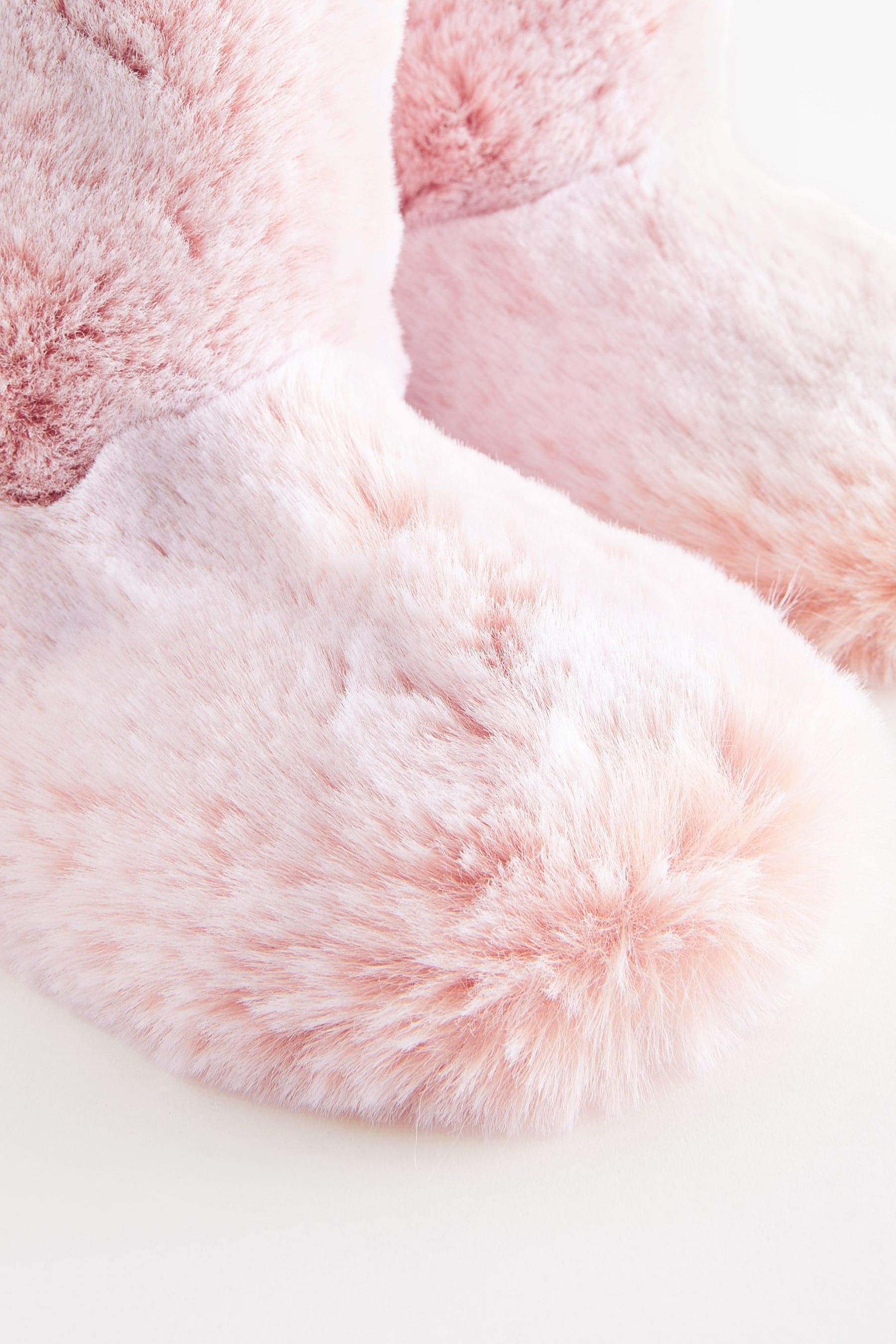 Pink Faux Fur Boot Slippers