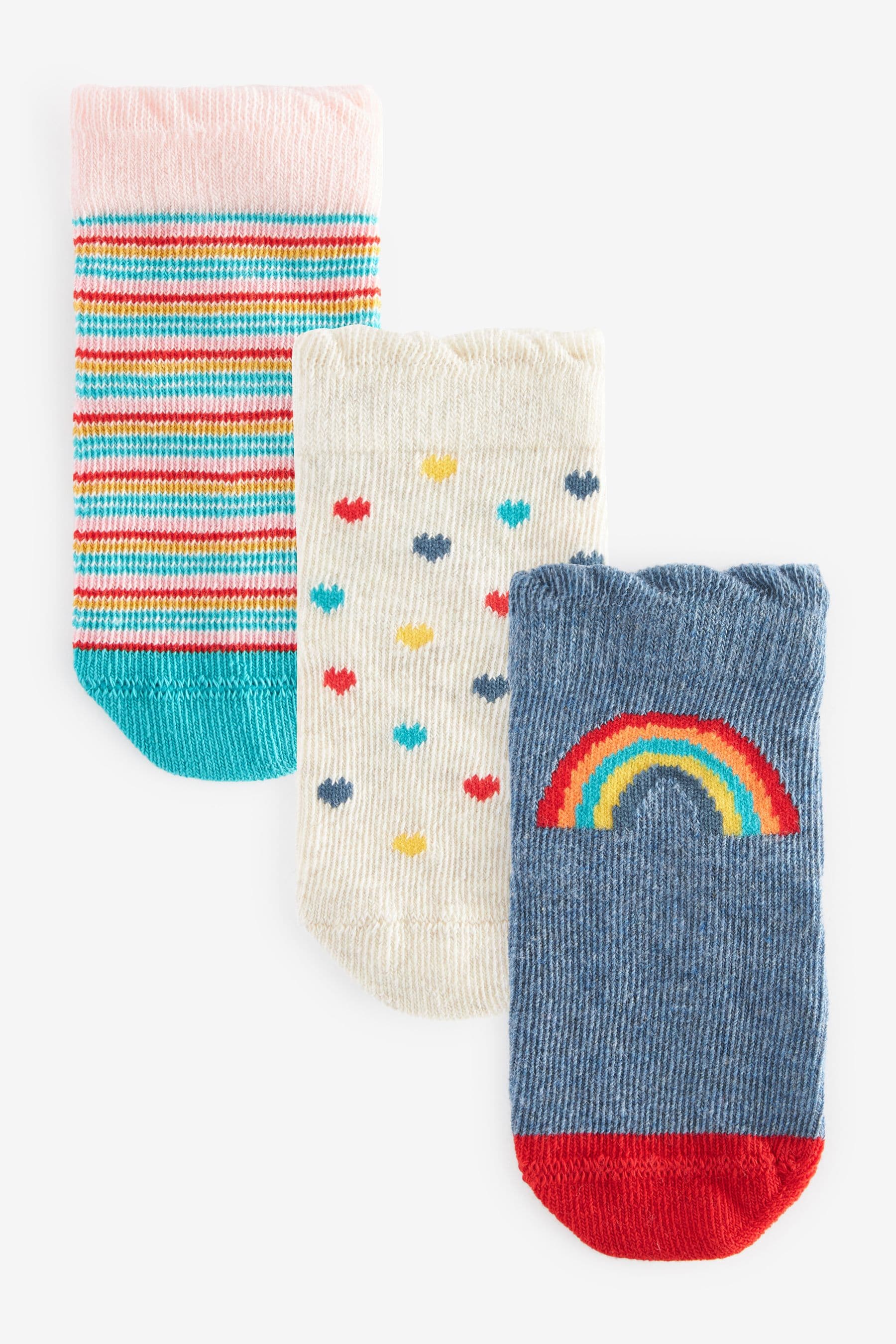 Multi Rainbow Baby Socks 3 Pack (0mths-2yrs)