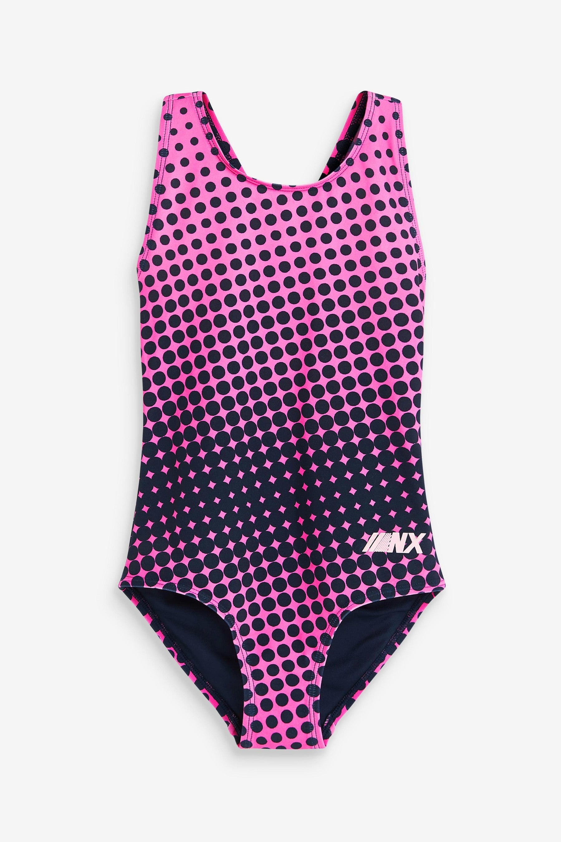 Pink/Navy Sports Swimsuit (3-16yrs)