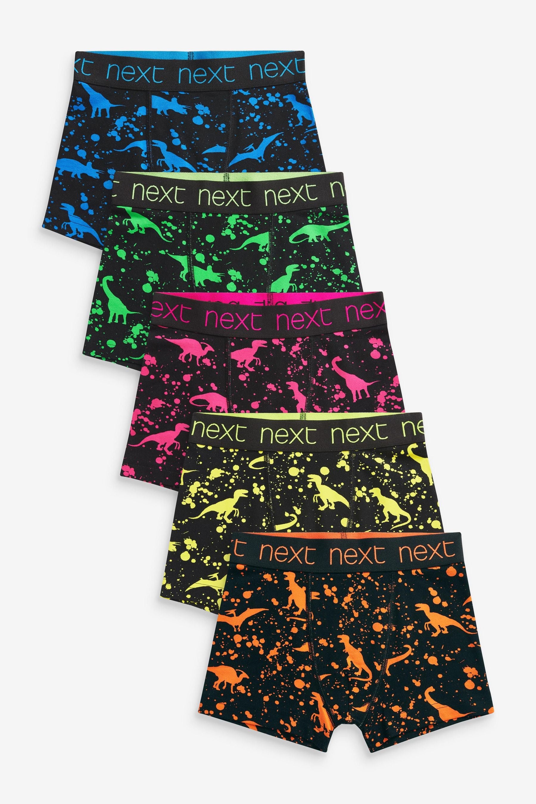 Black Dino Splat Trunks 5 Pack (2-16yrs)