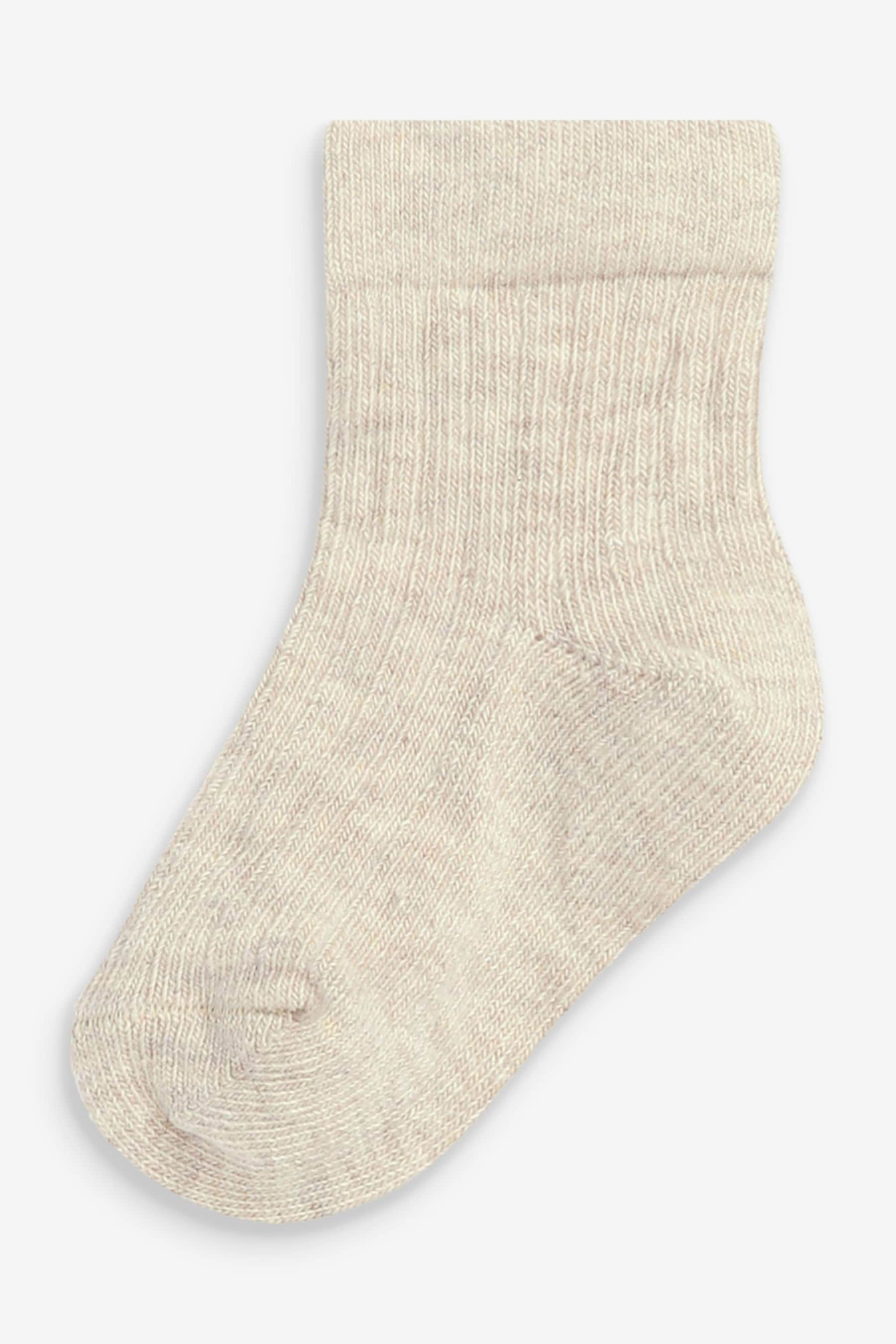 Rust Brown Baby Rib Socks 7 Packs (0mths-2yrs)