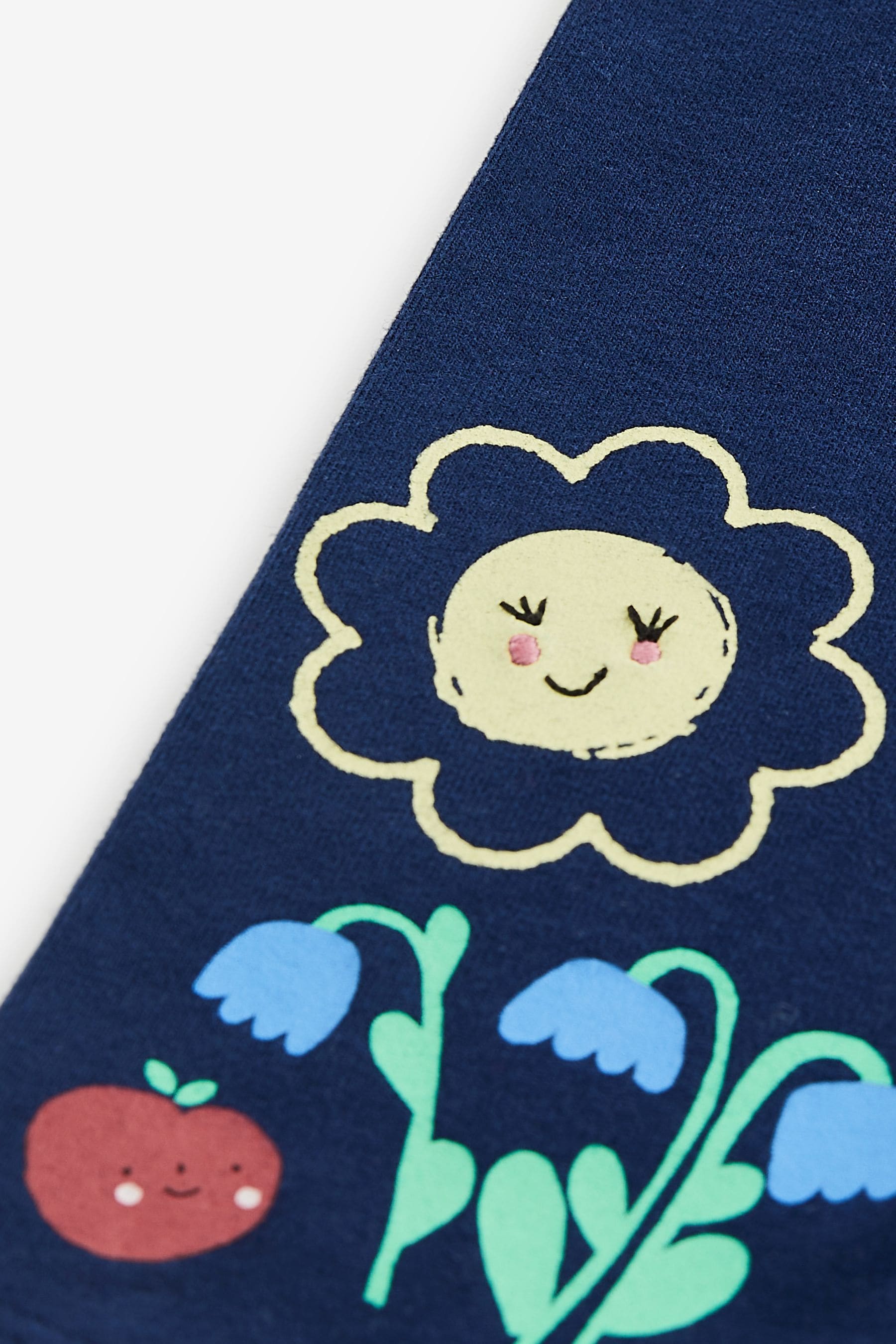 Navy Blue Flower Bee Embellished Leggings (3mths-7yrs)