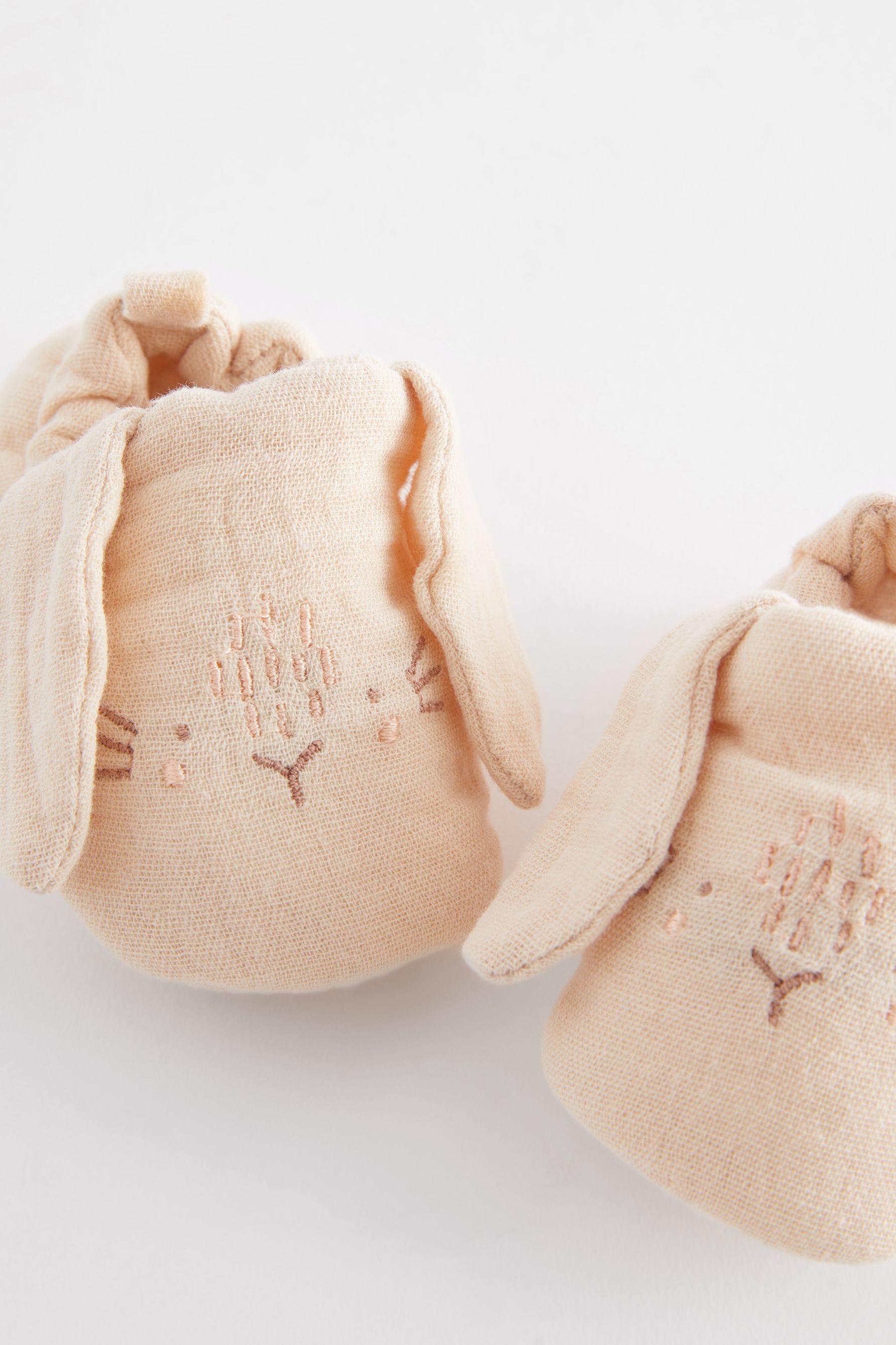 Neutral Bunny Character Slip-On Baby Shoes (0-24mths)