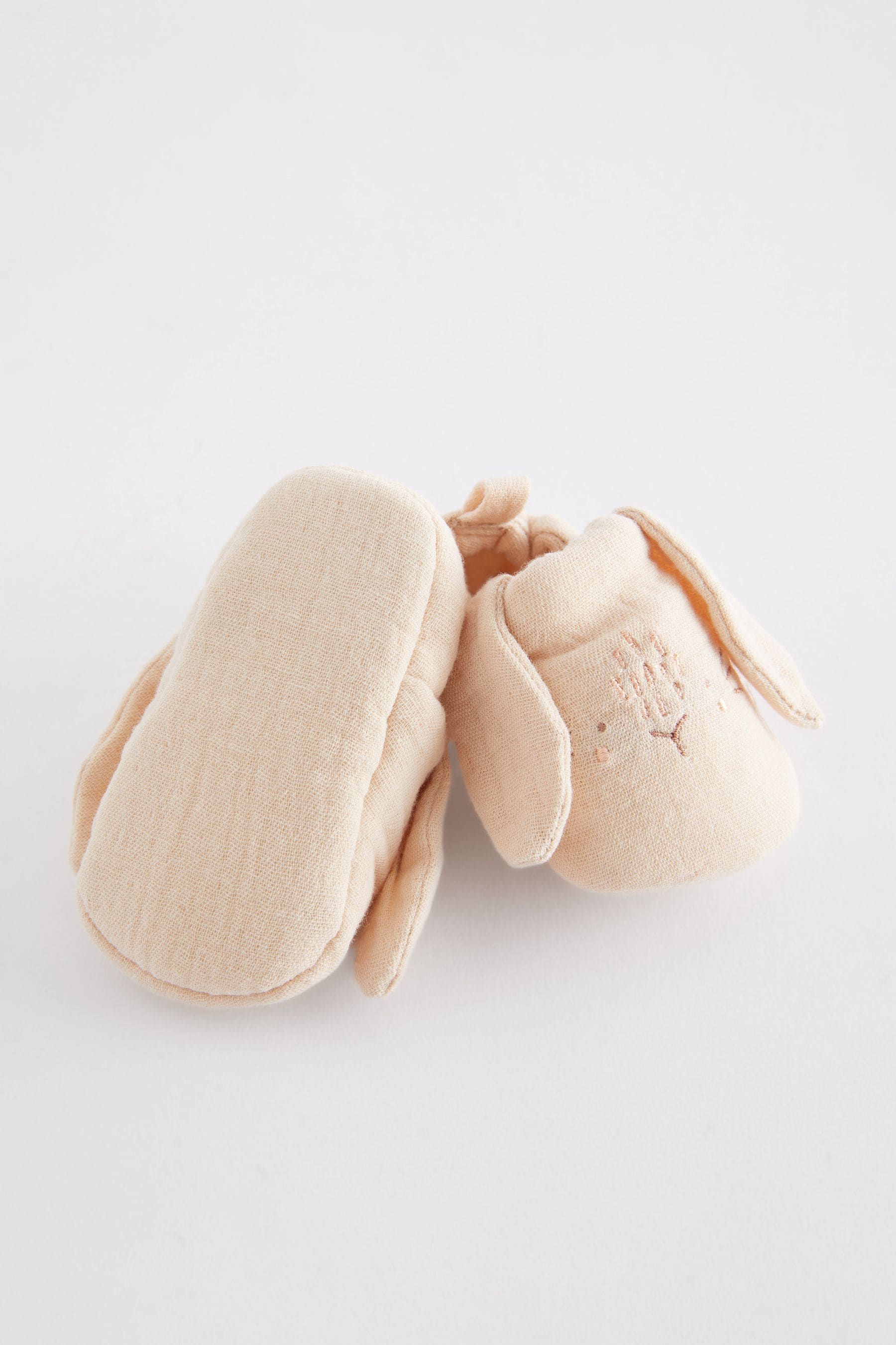 Neutral Bunny Character Slip-On Baby Shoes (0-24mths)