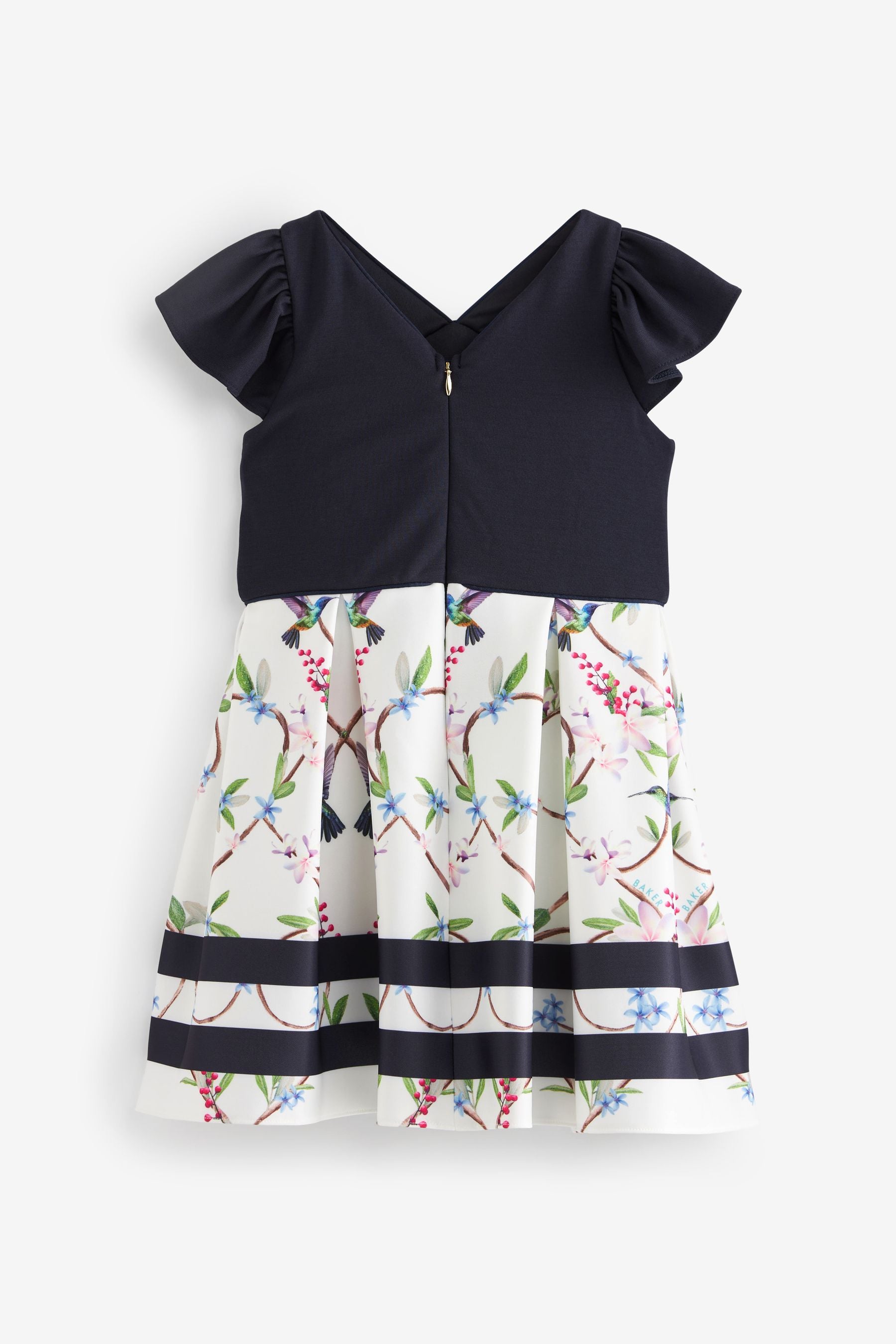 Navy Baker by Ted Baker Navy Frilled Sleeve 2-in-1 Scuba Dress