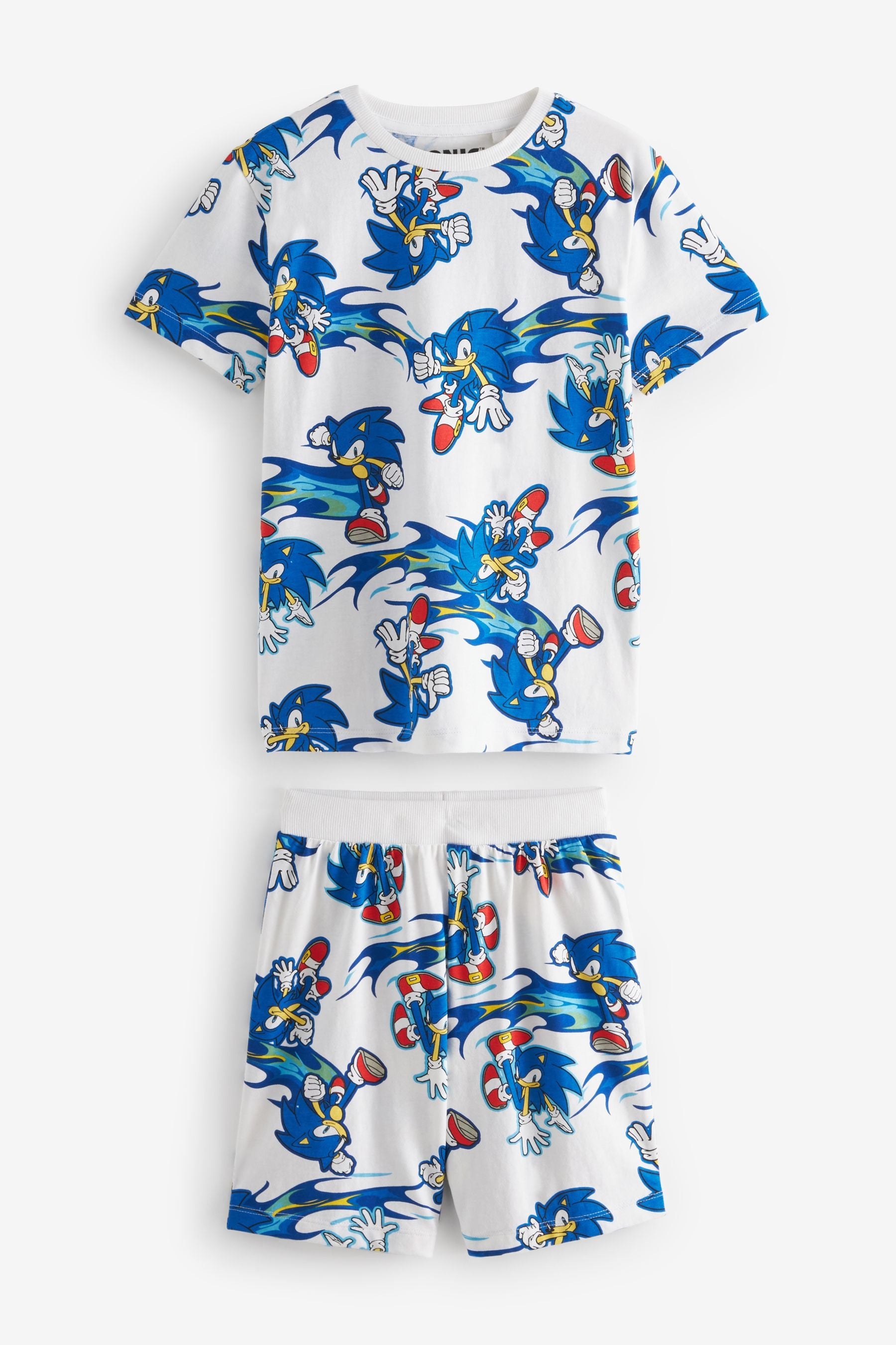 Blue Sonic 2 Pack Short Pyjamas (3-14yrs)