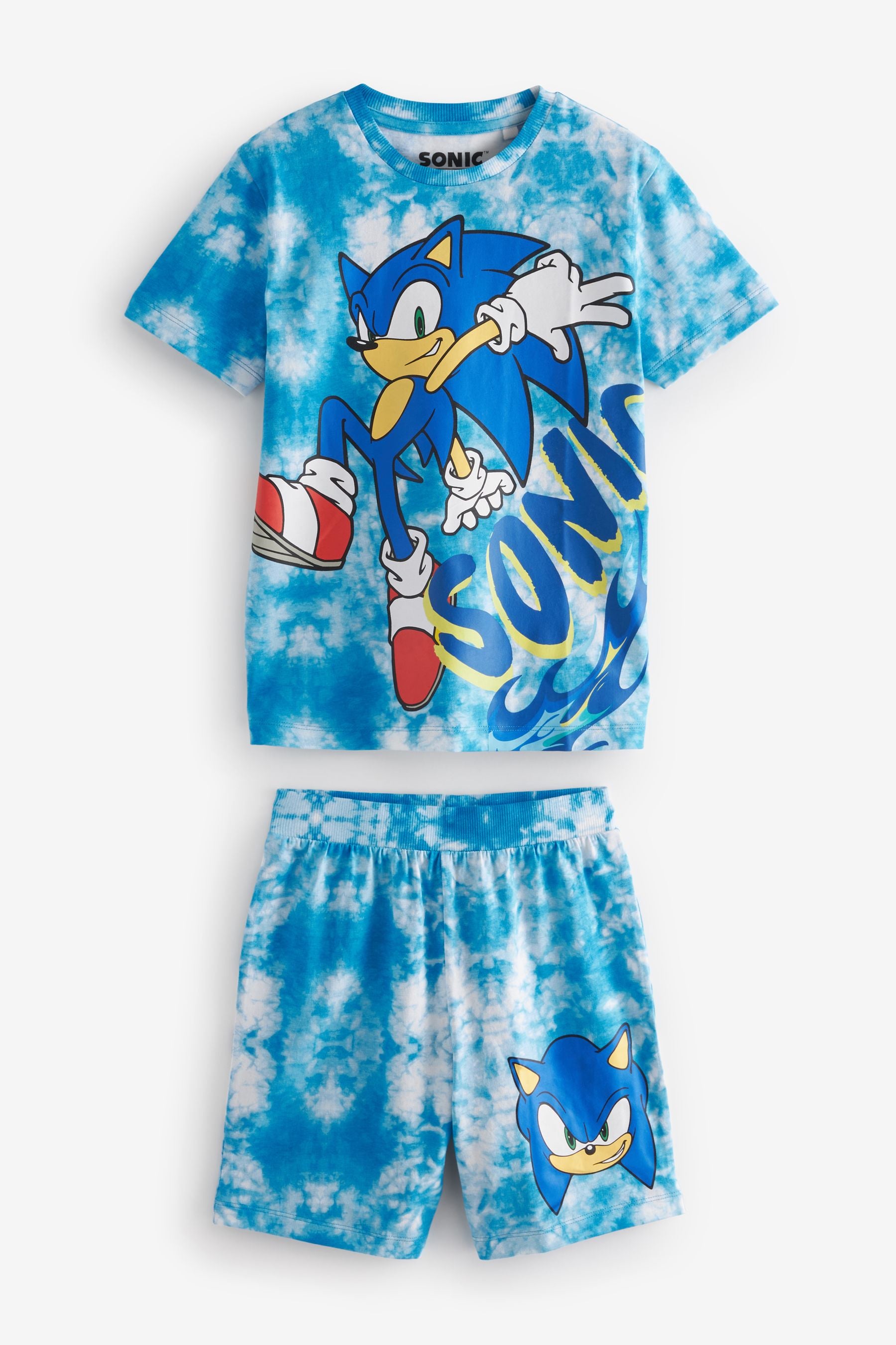 Blue Sonic 2 Pack Short Pyjamas (3-14yrs)