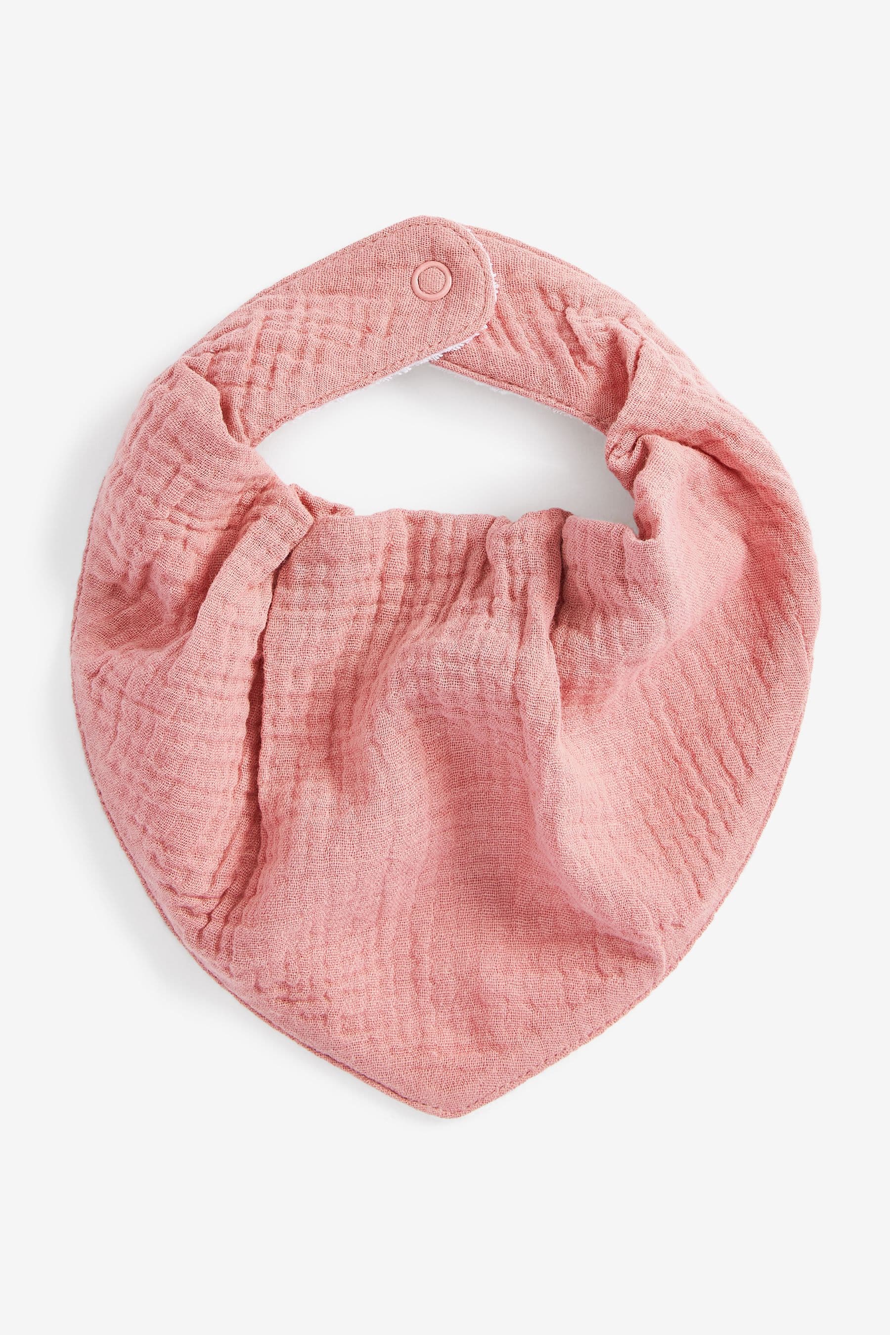 Pink Muslin Dribble Baby Bibs 3 Pack