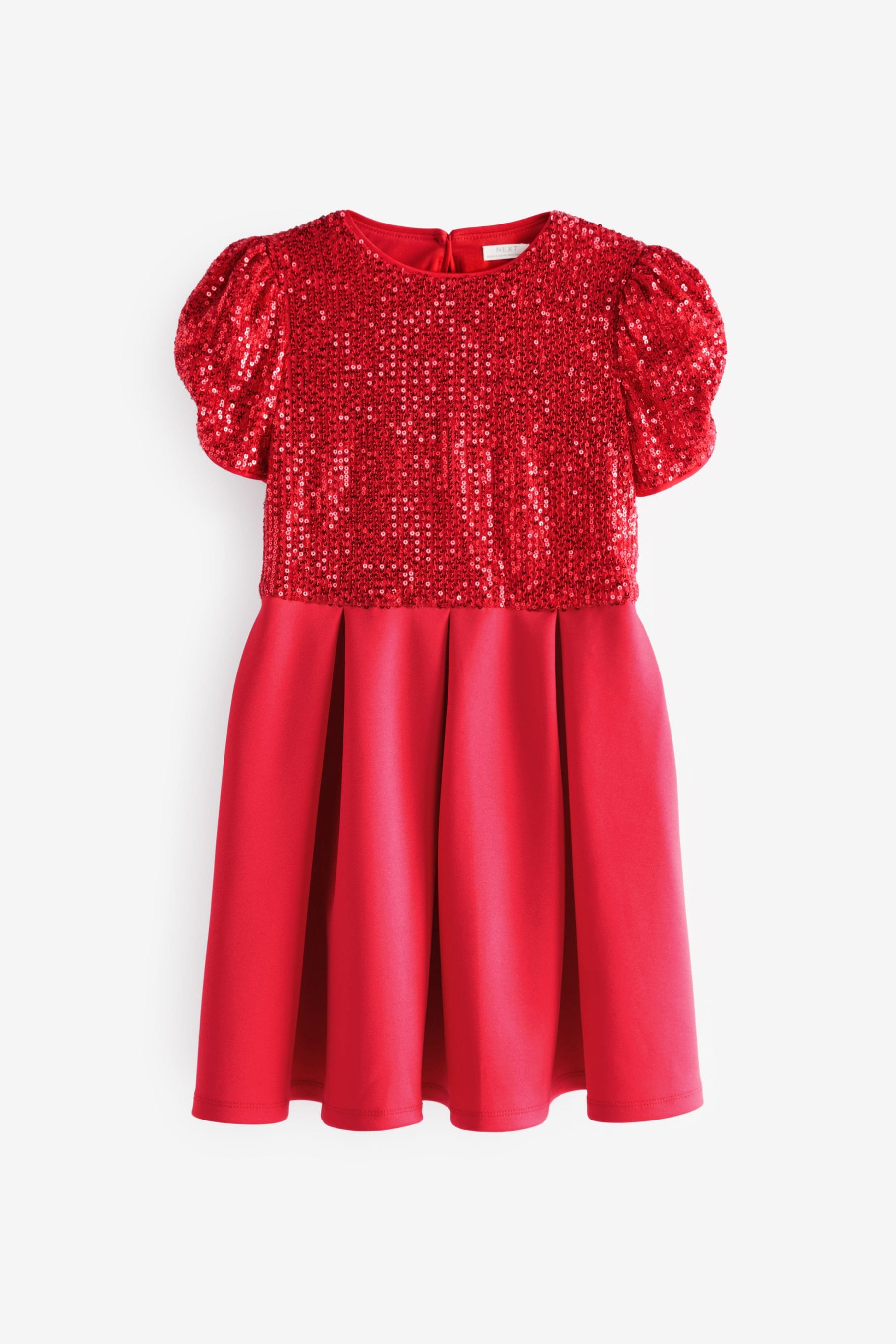 Red Scuba Occassion Dress (1.5-16yrs)