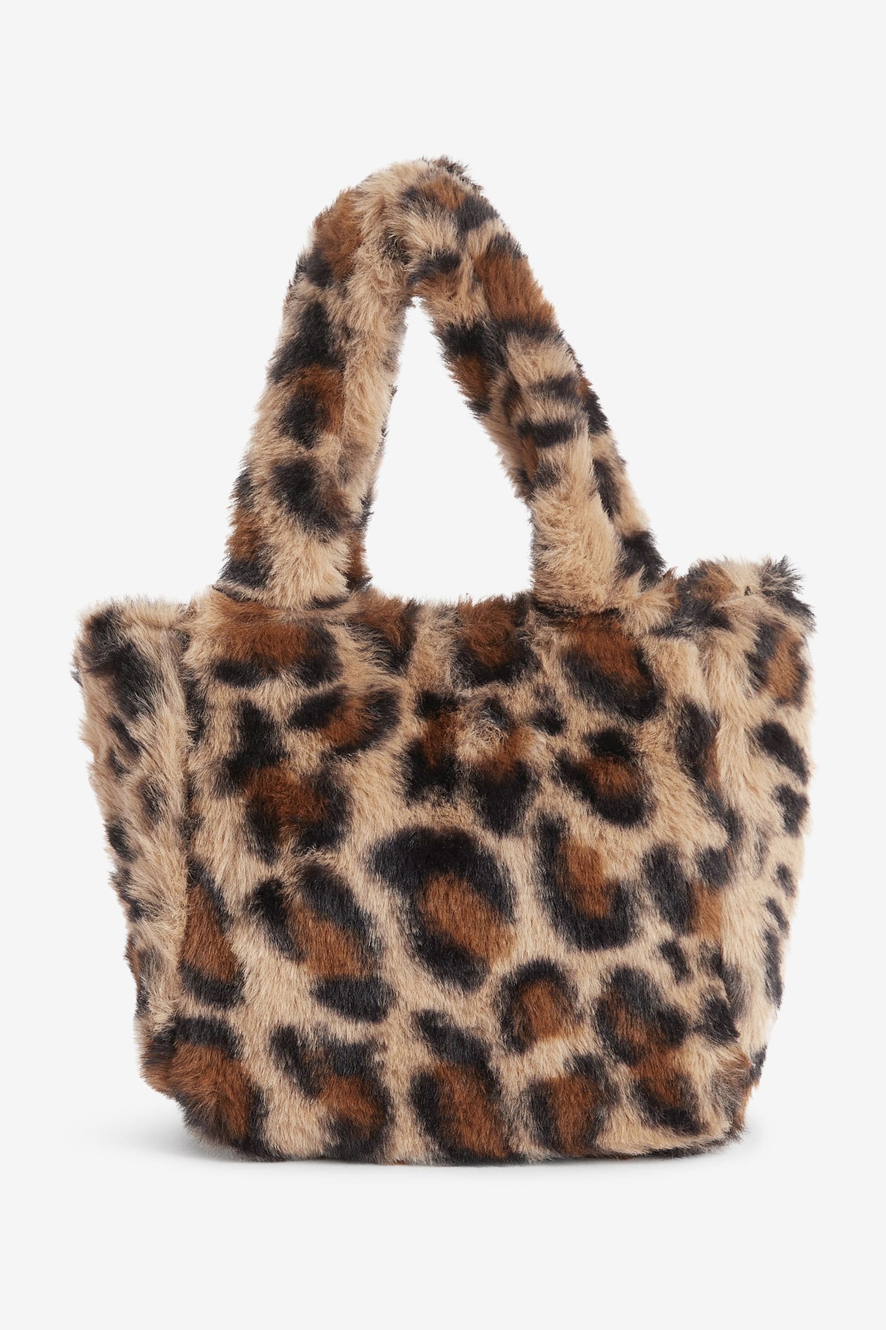 Brown Faux Fur Bucket Bag