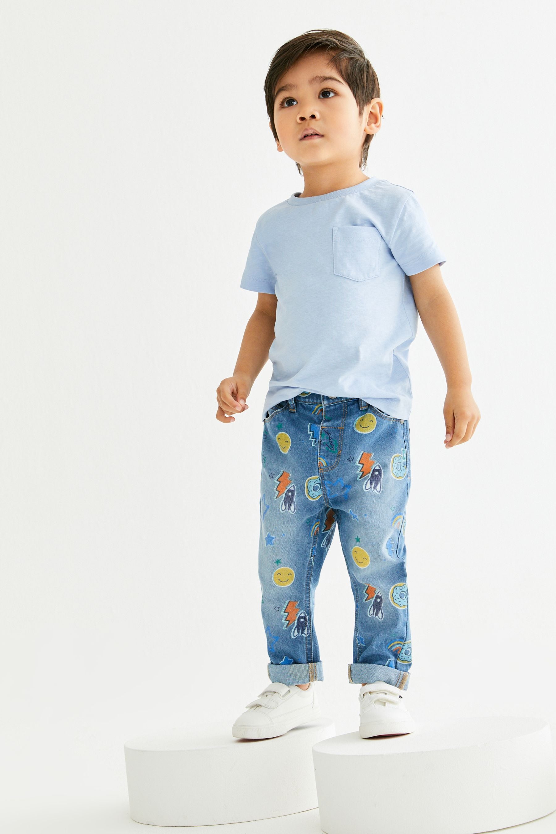 Denim Inky Blue Character Print Jeans (6mths-7yrs)