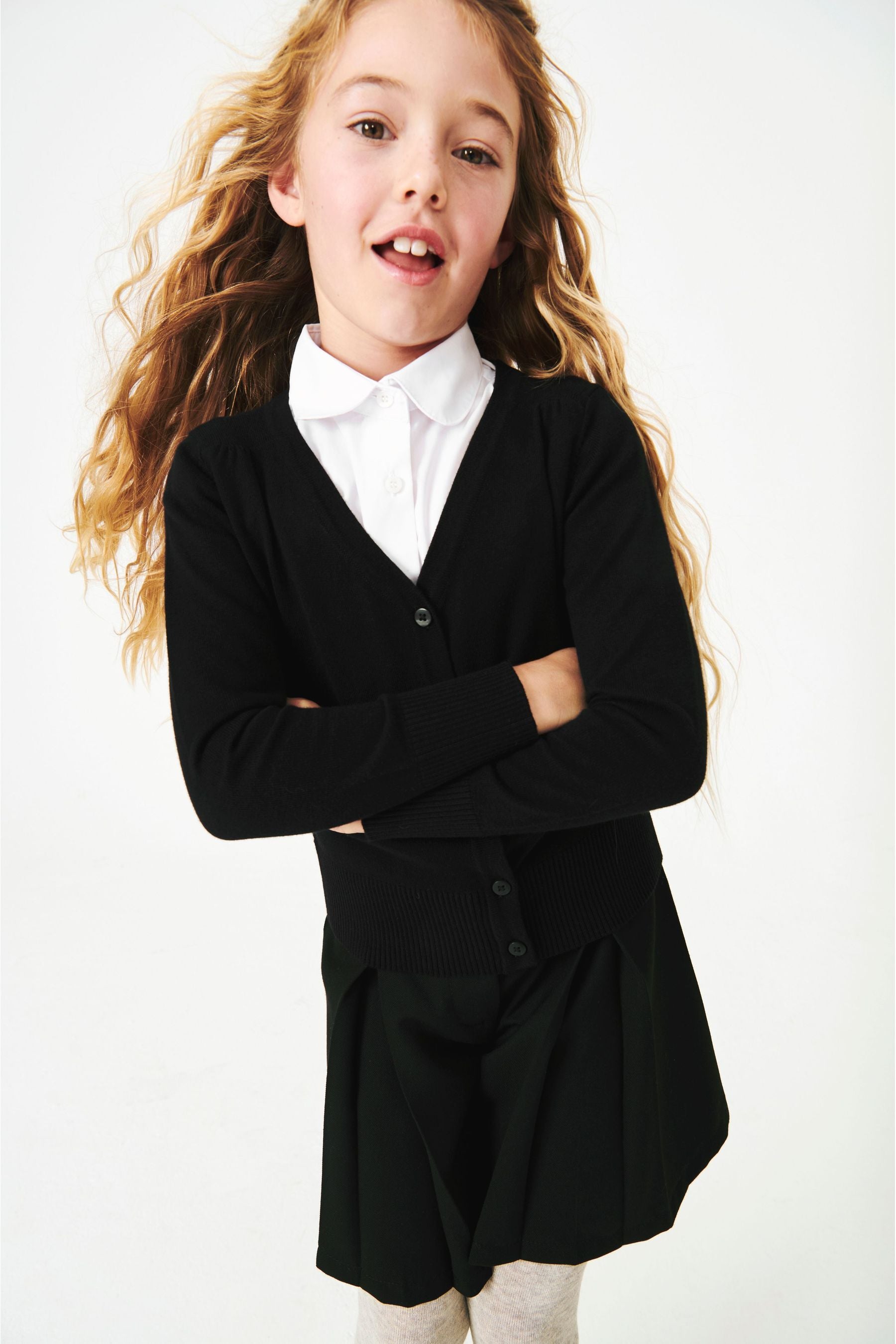 Black Cotton Rich School V-Neck Cardigan (3-16yrs)