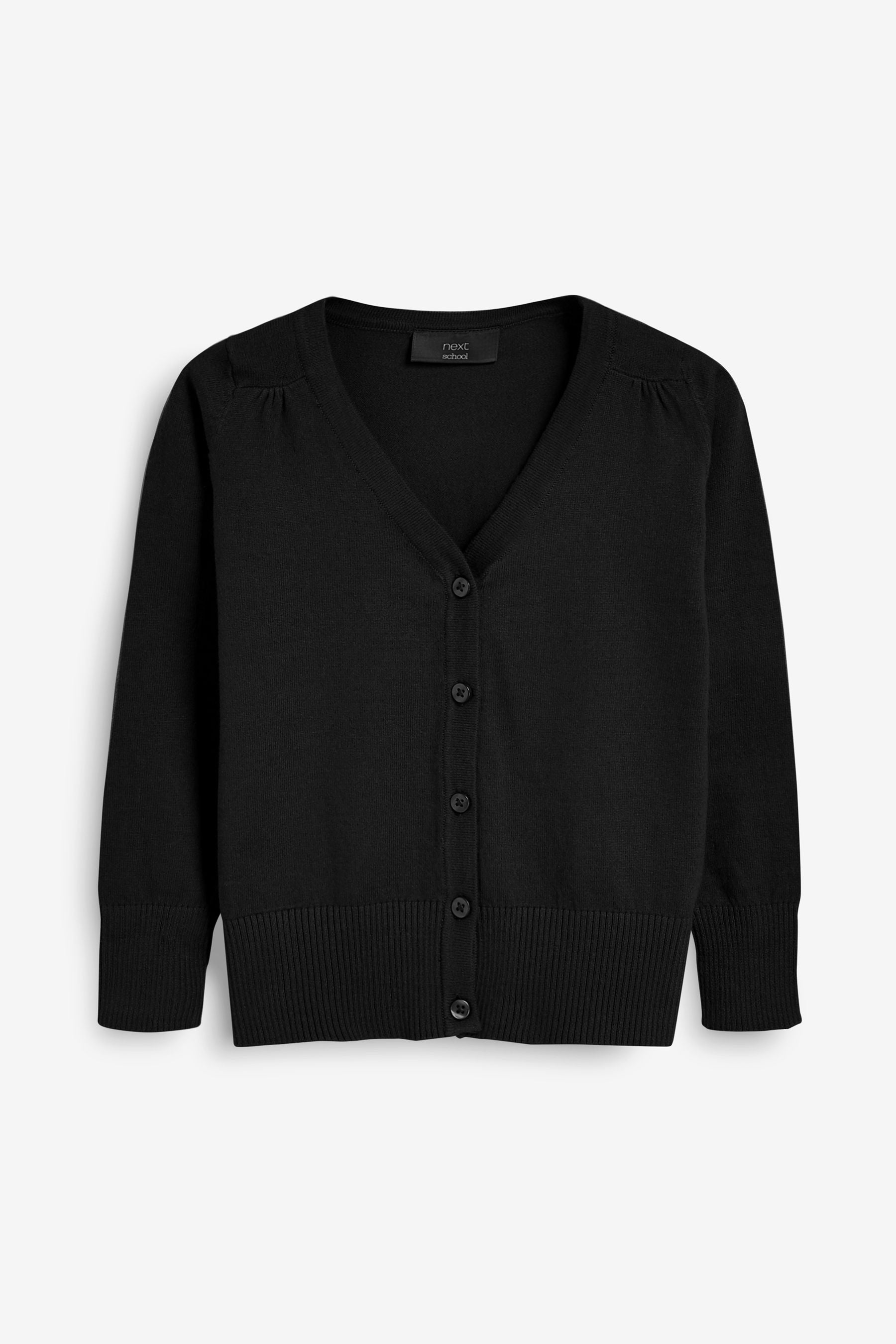 Black Cotton Rich School V-Neck Cardigan (3-16yrs)