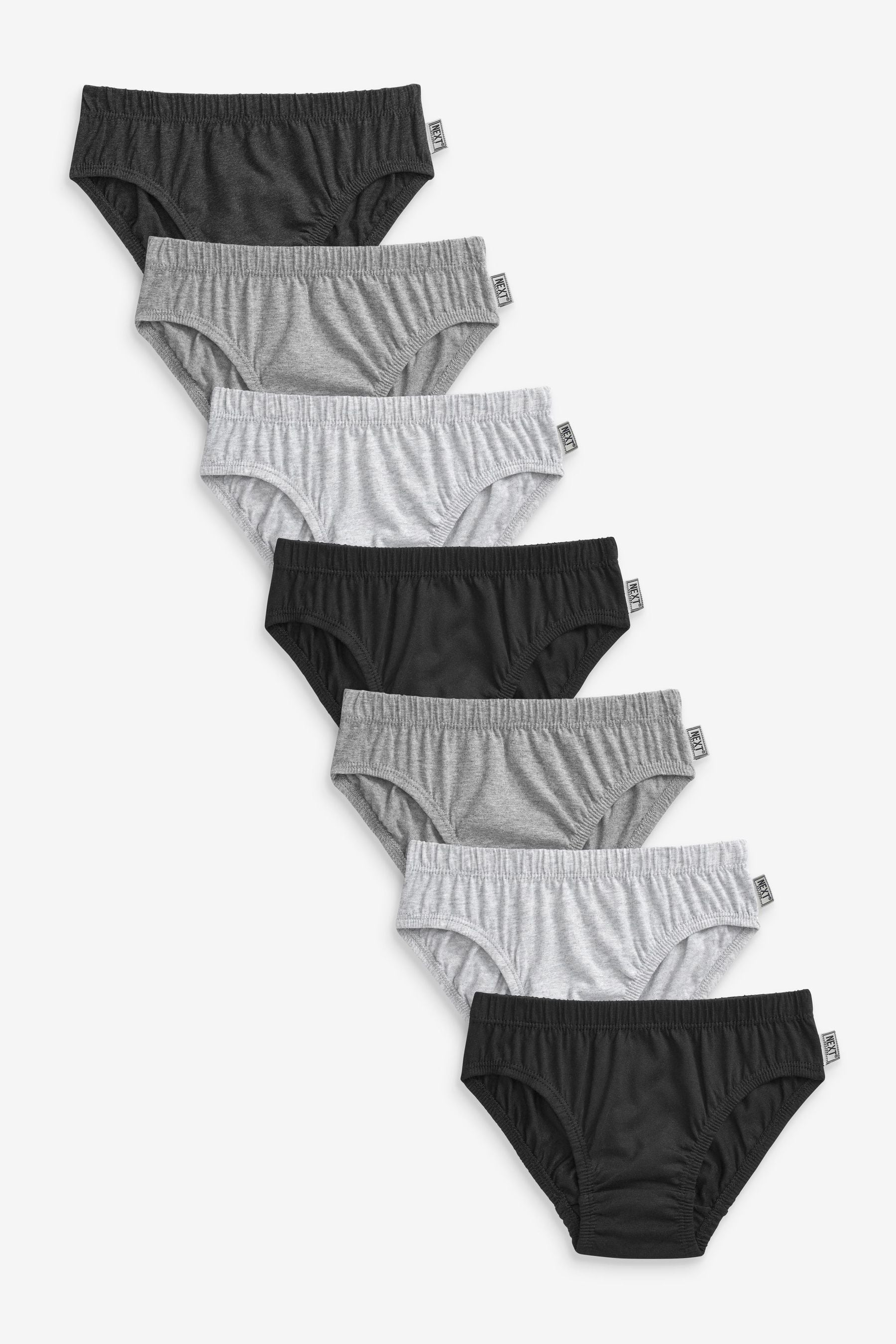 Black/Grey 7 Pack Briefs (1.5-16yrs)