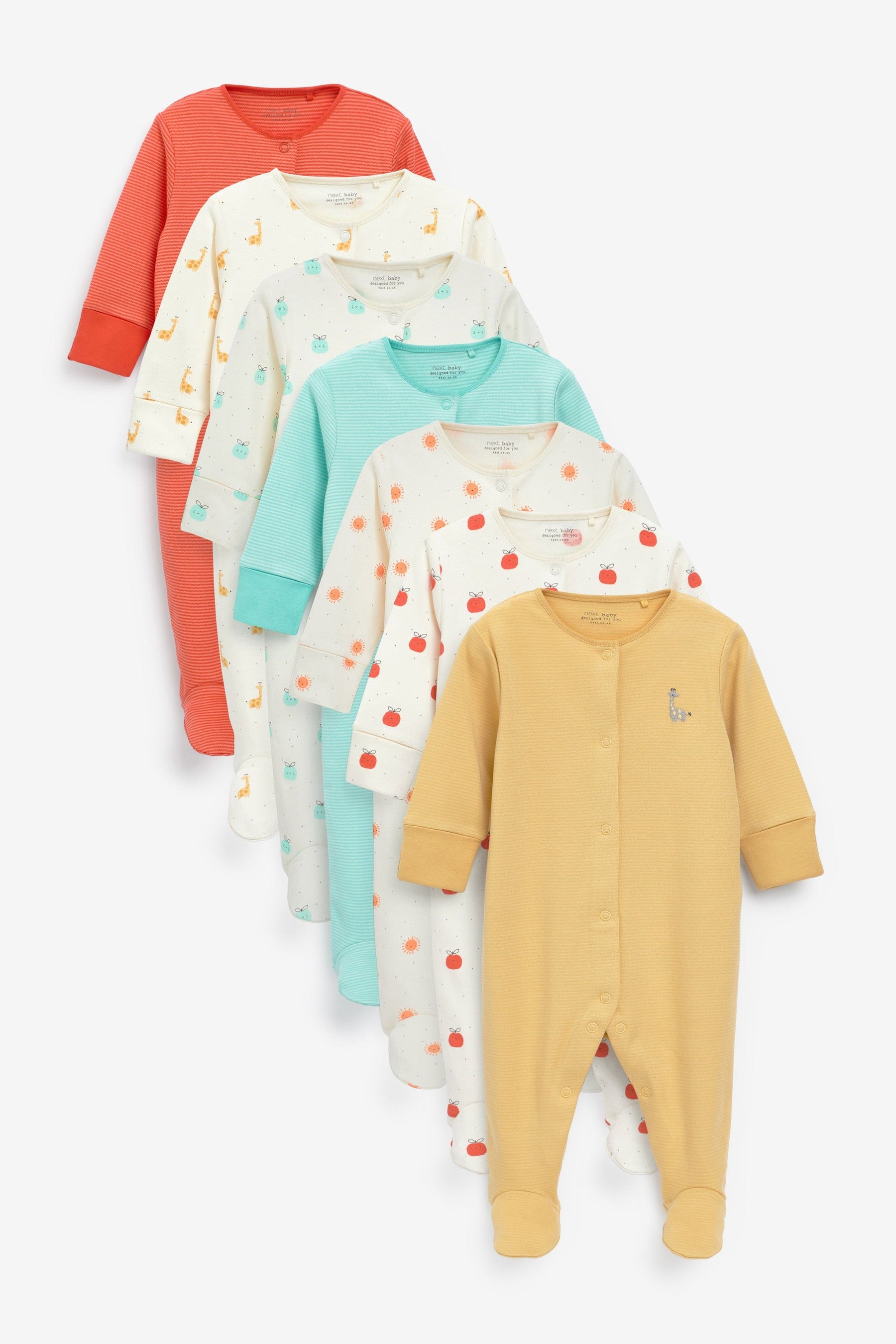 Bright Spot 7 Pack Printed Sleepsuits (0mths-2yrs)