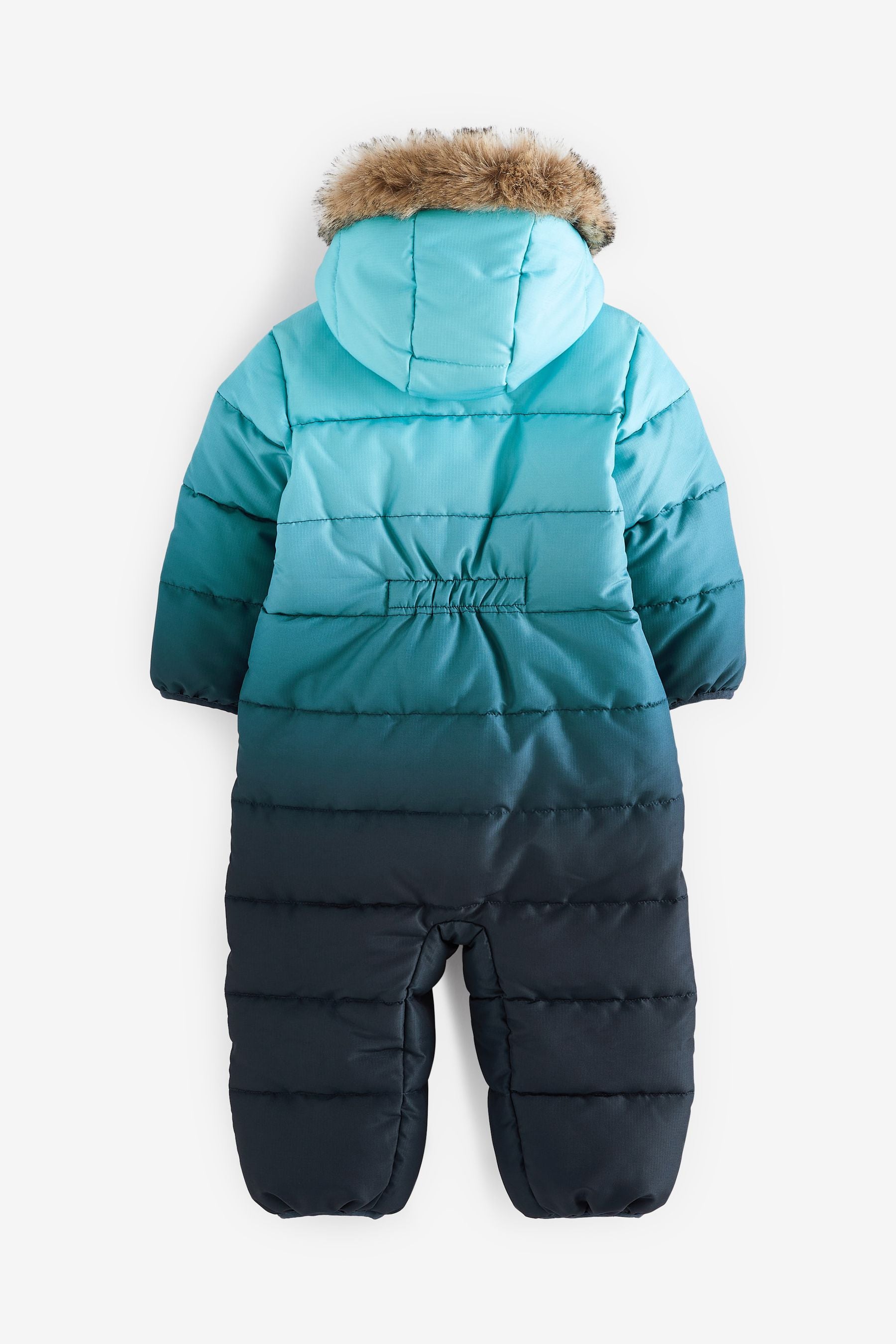 Blue Dip Dye Snowsuit With Faux Fur Hood Trim (3mths-7yrs)