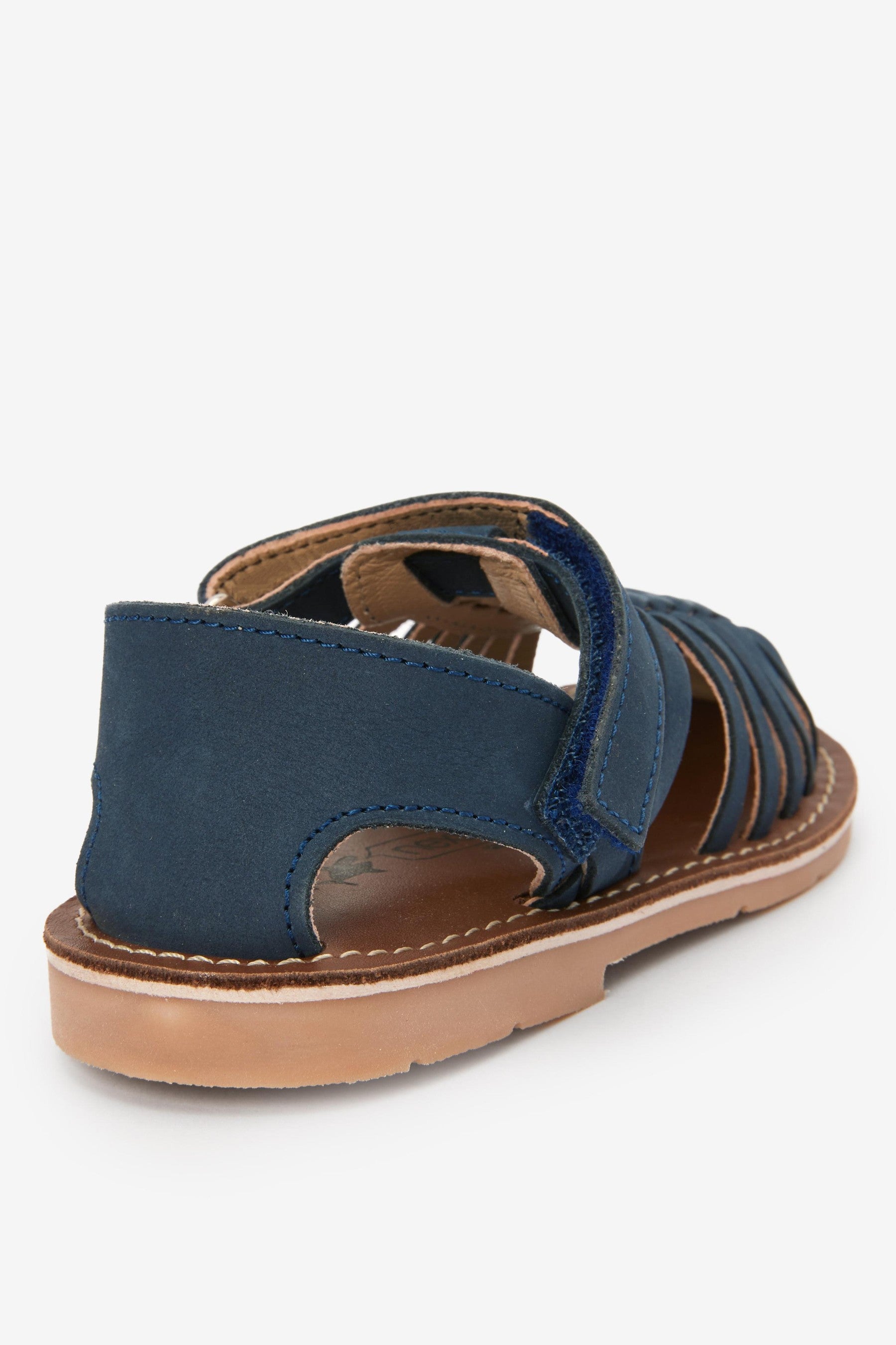 Navy Wide Fit (G) Leather Sandals