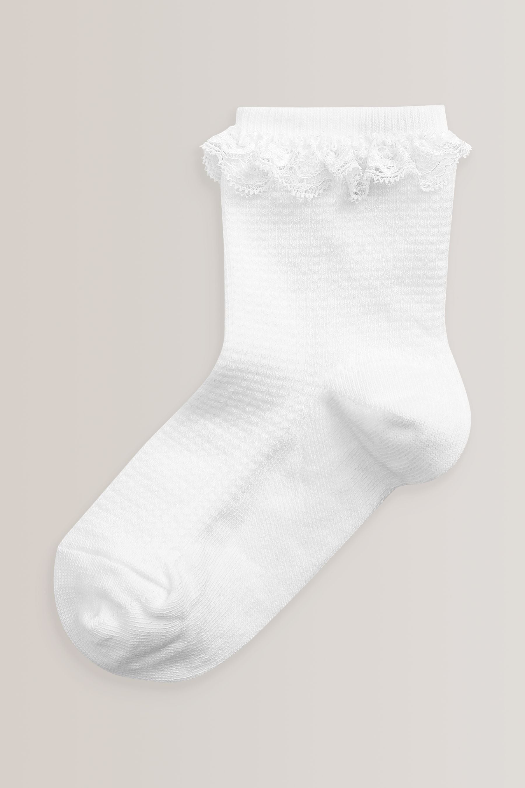 White 2 Pack Cotton Rich Ruffle Ankle Socks