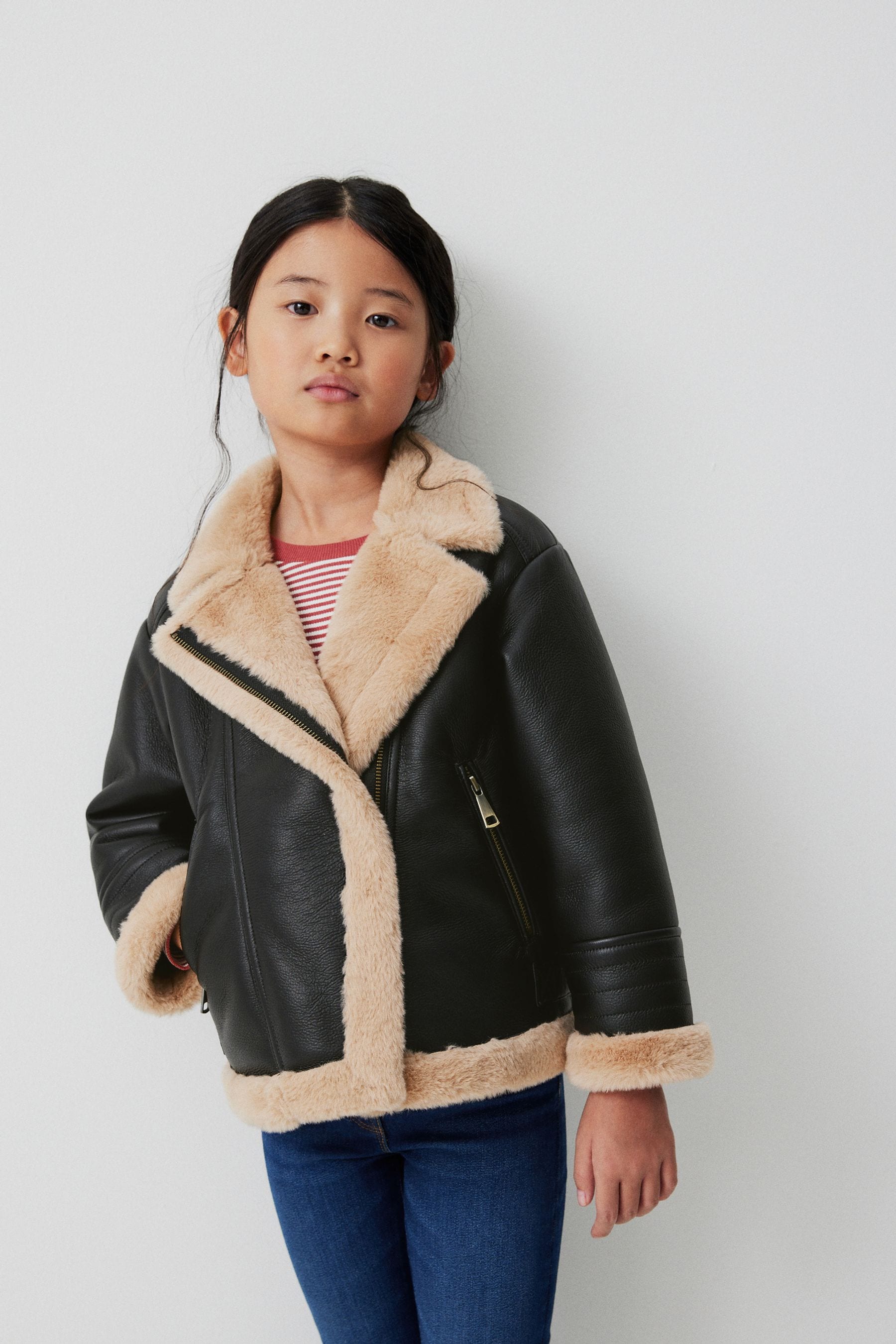 Black PU Biker Jacket (3-16yrs)