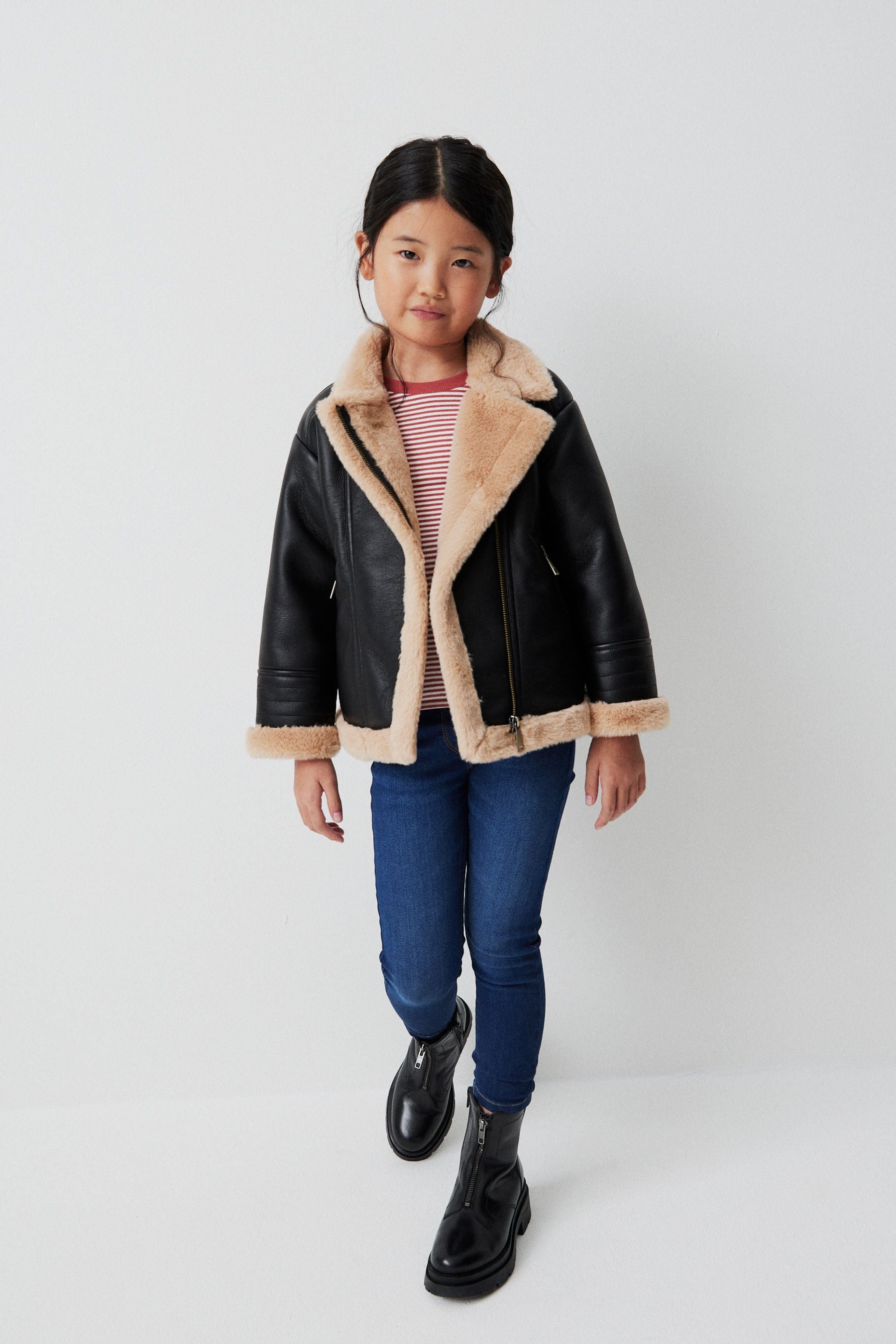 Black PU Biker Jacket (3-16yrs)