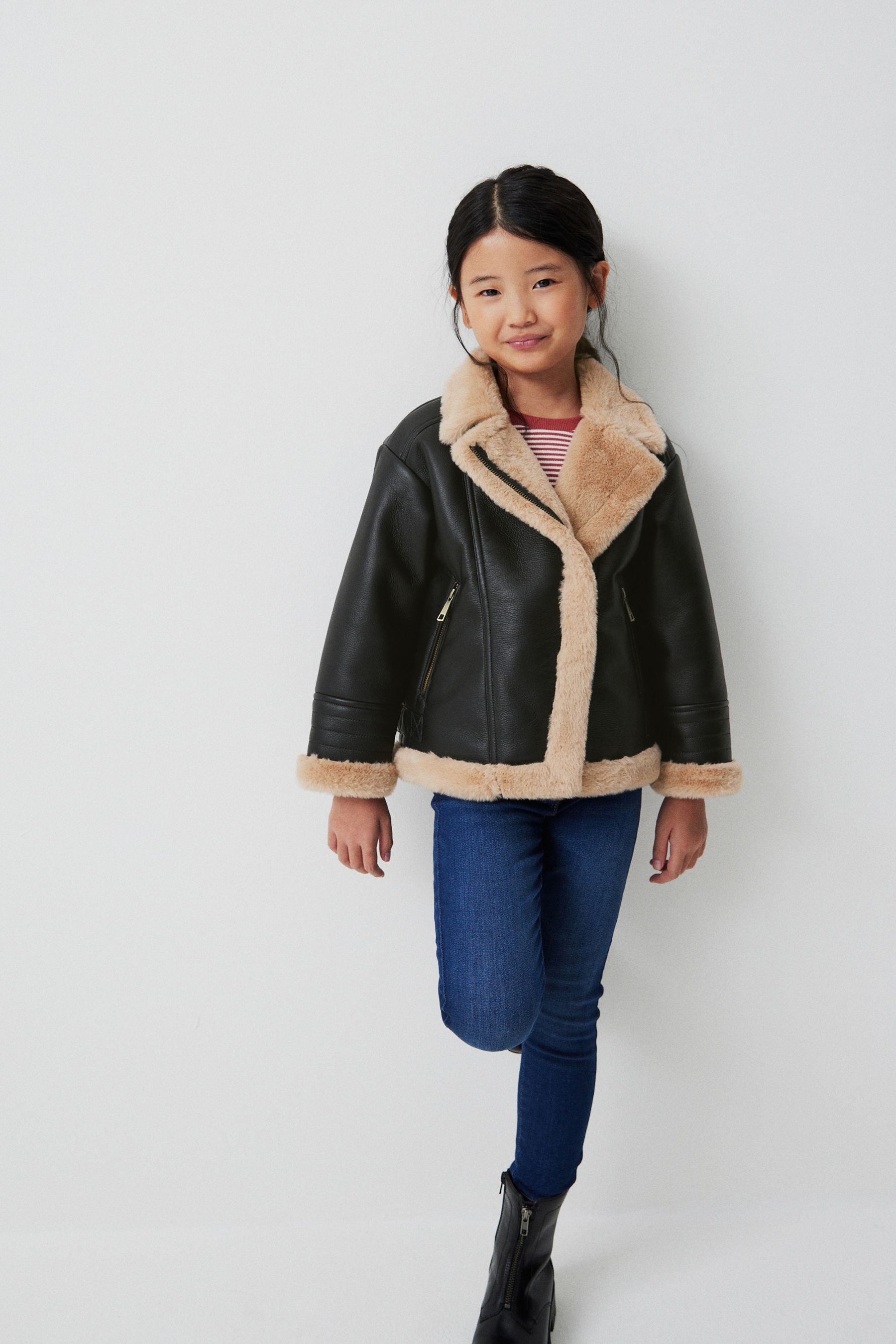 Black PU Biker Jacket (3-16yrs)