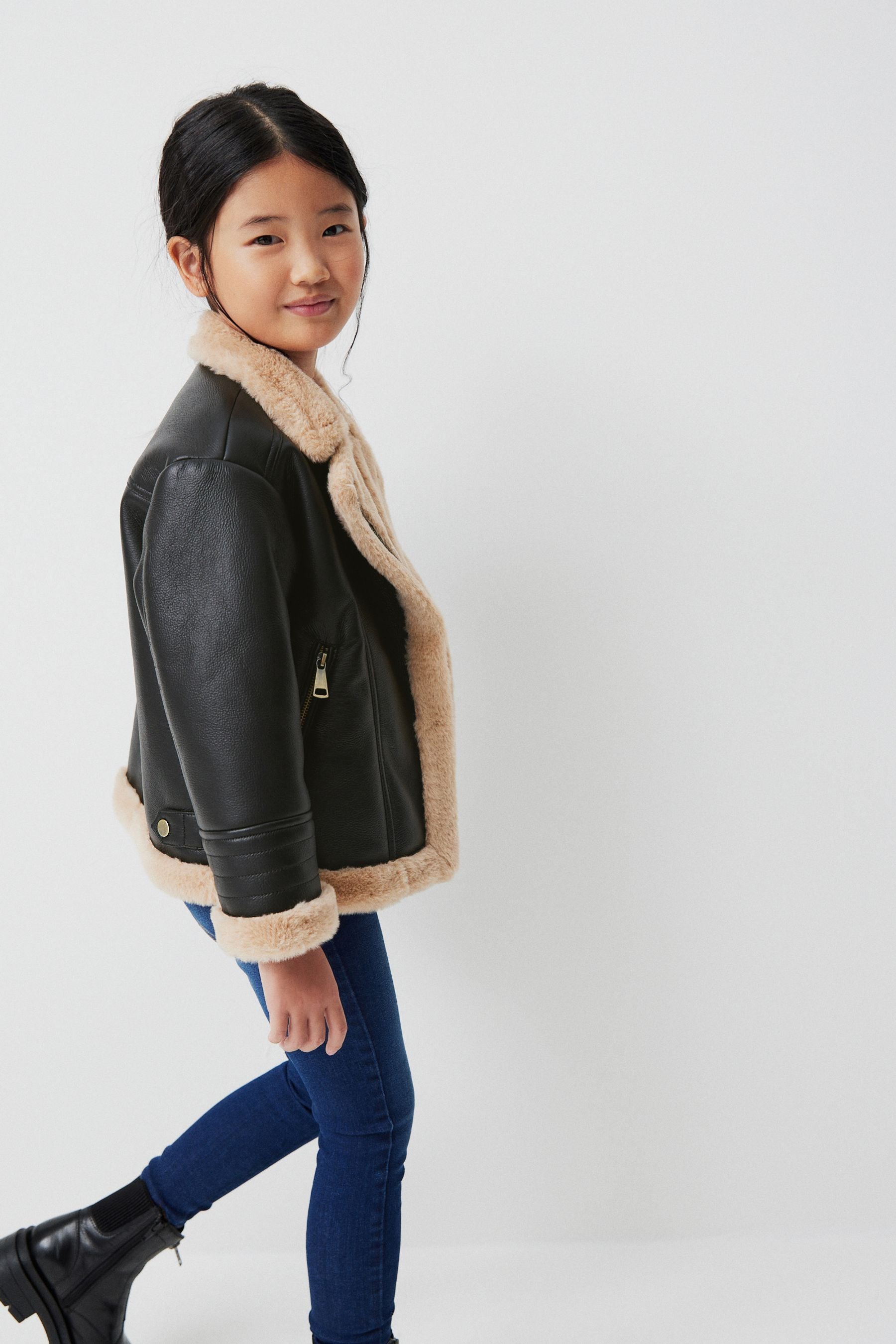 Black PU Biker Jacket (3-16yrs)