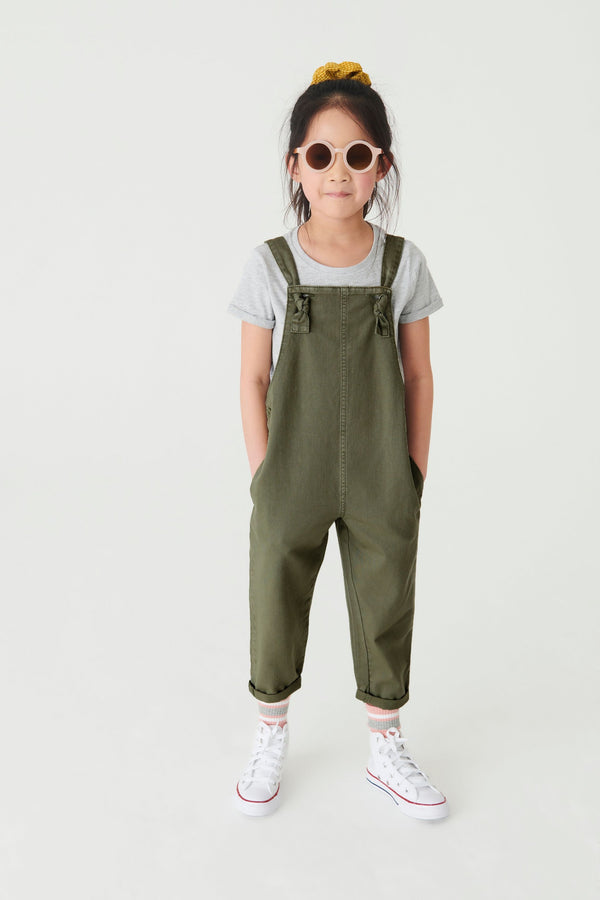 Khaki Green Soft Cotton Dungarees (3-16yrs)