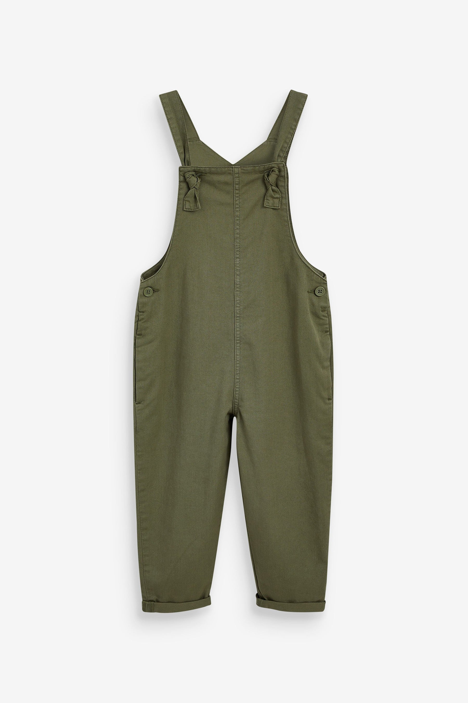 Khaki Green Soft Cotton Dungarees (3-16yrs)