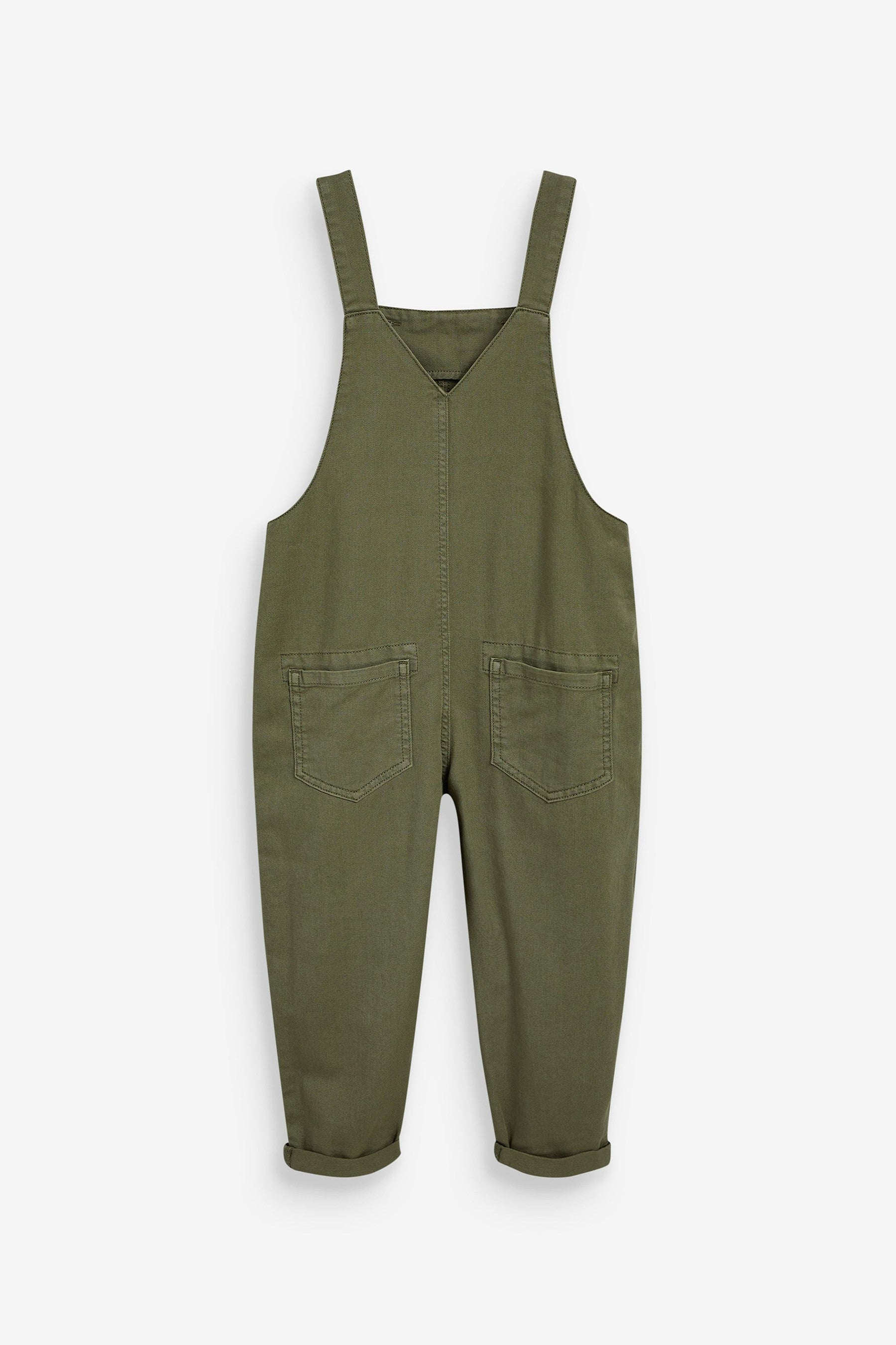 Khaki Green Soft Cotton Dungarees (3-16yrs)