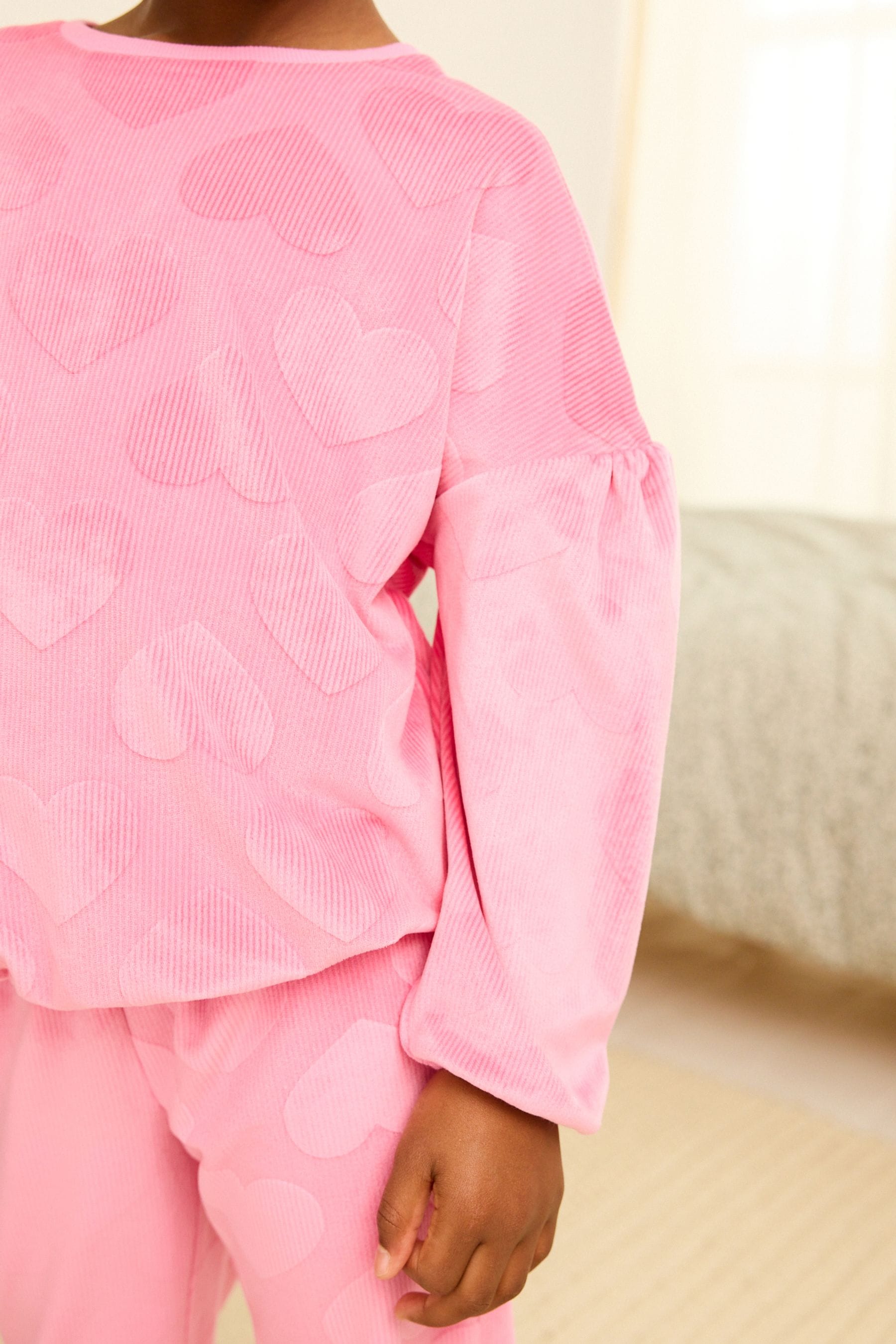 Pink Heart Cosy Fleece Pyjamas (3-16yrs)