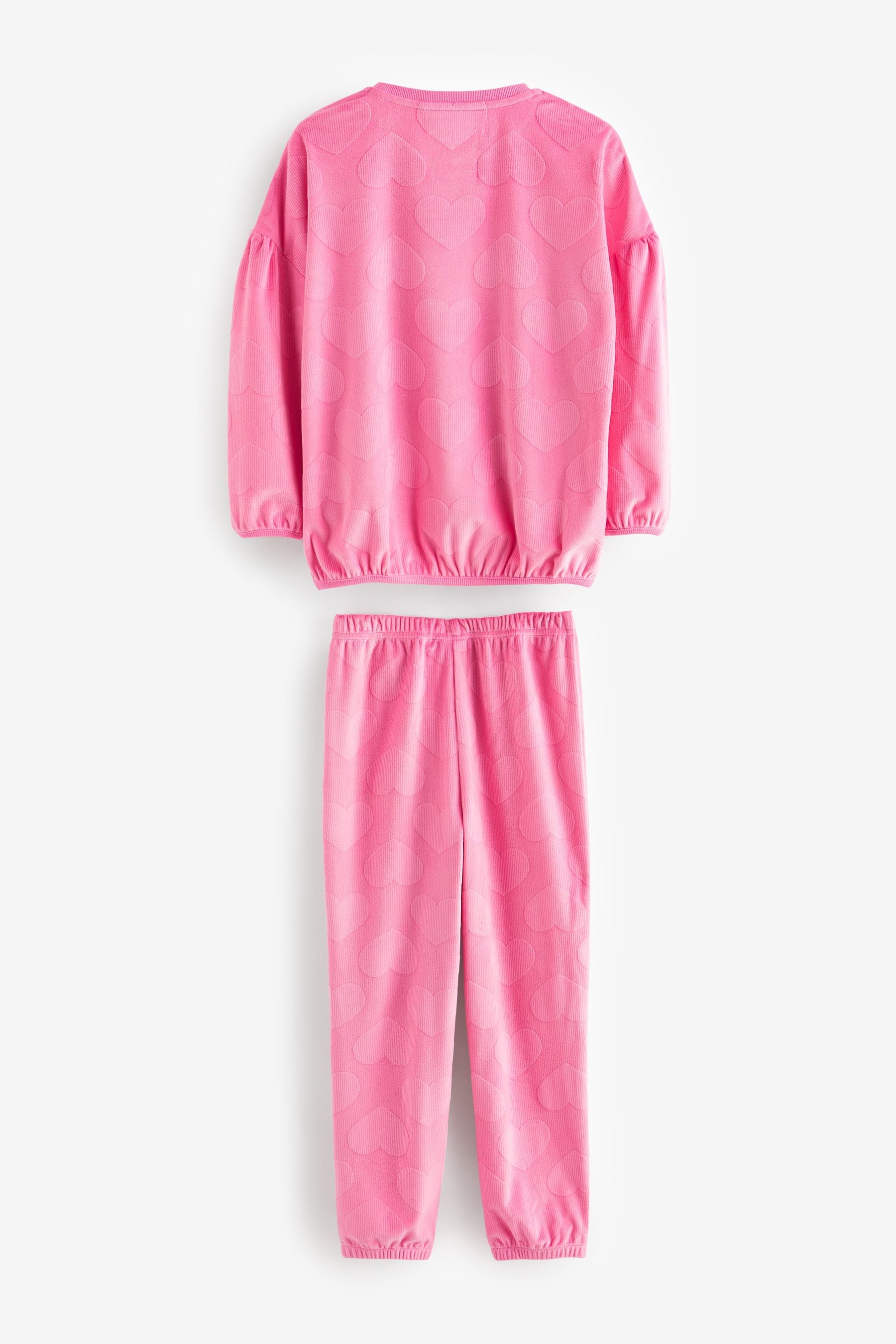 Pink Heart Cosy Fleece Pyjamas (3-16yrs)