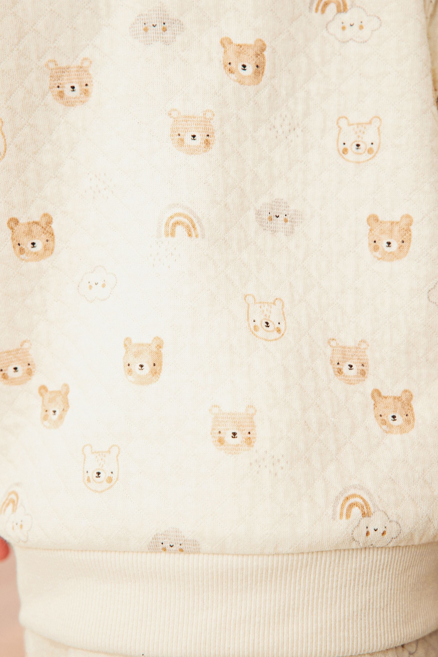 Cream Teddy Bear Quilted Pyjamas (9mths-6yrs)