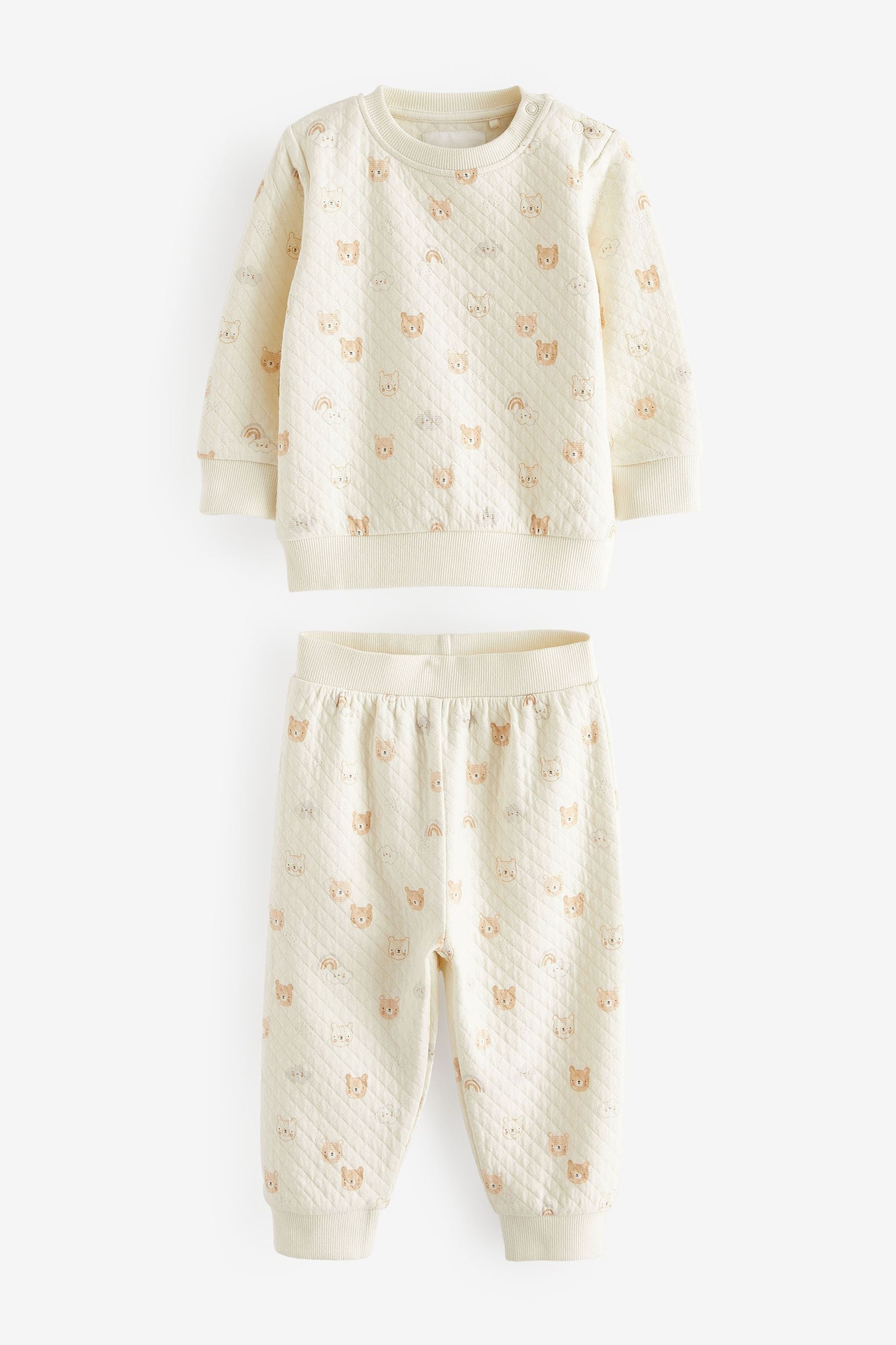 Cream Teddy Bear Quilted Pyjamas (9mths-6yrs)