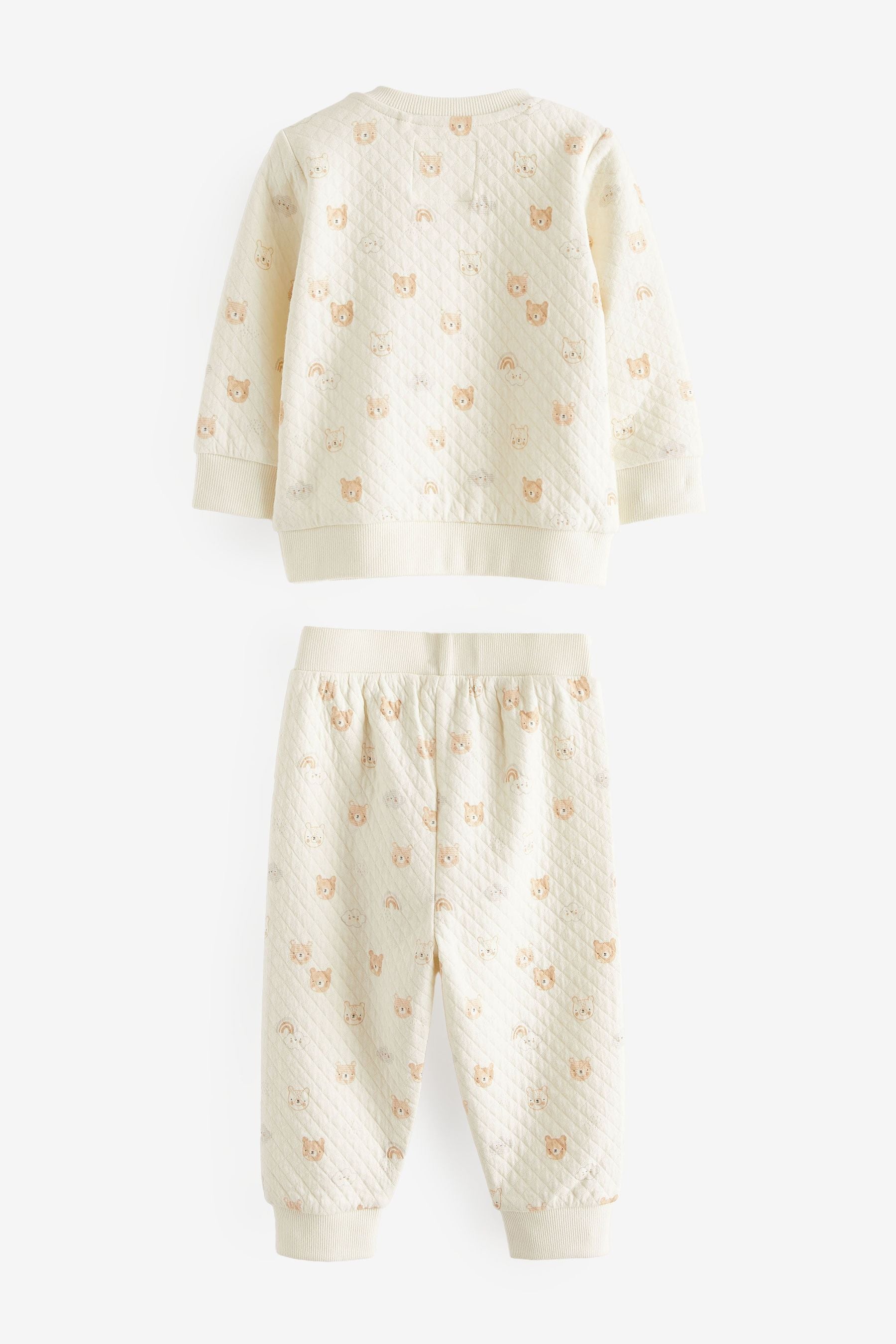 Cream Teddy Bear Quilted Pyjamas (9mths-6yrs)