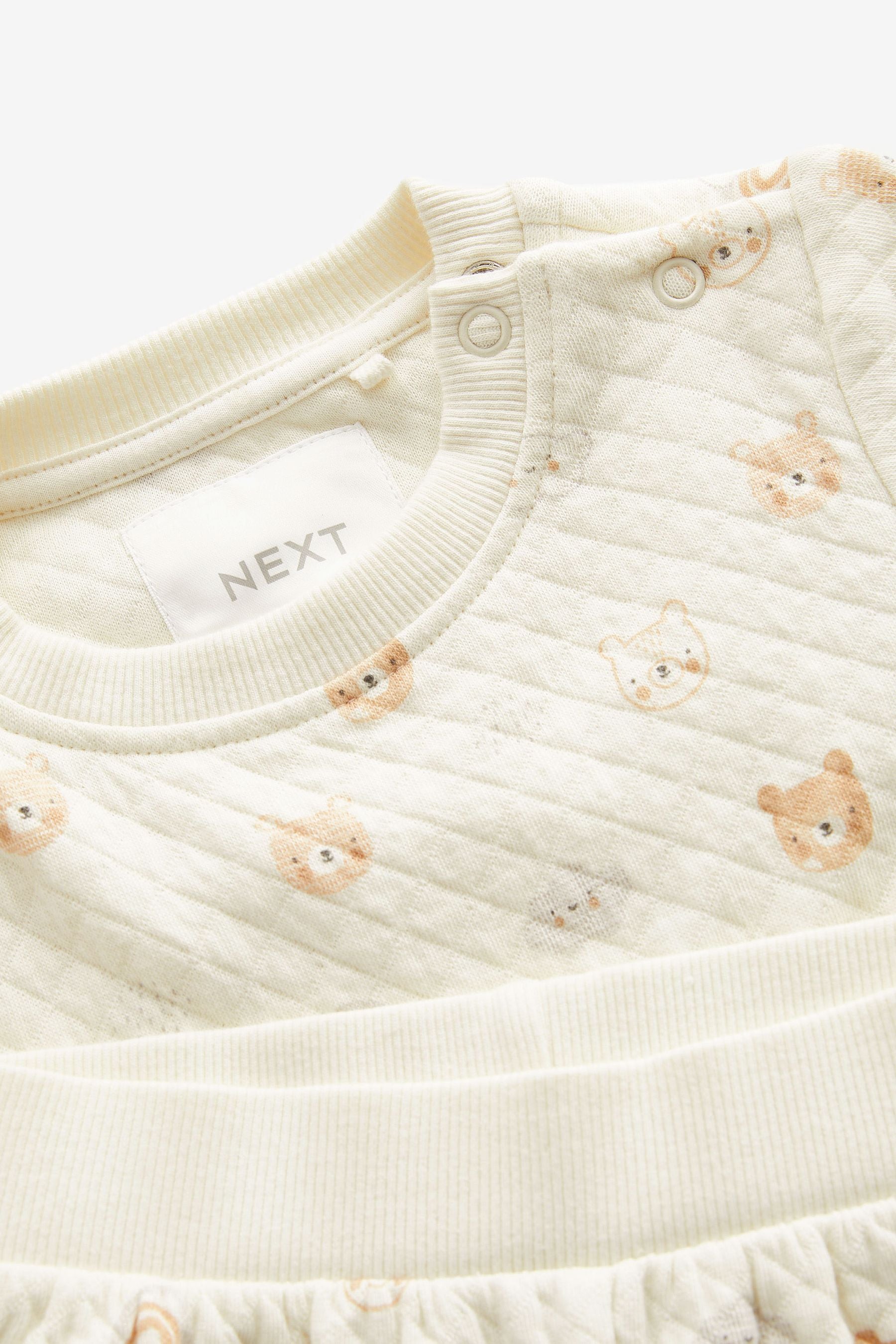 Cream Teddy Bear Quilted Pyjamas (9mths-6yrs)