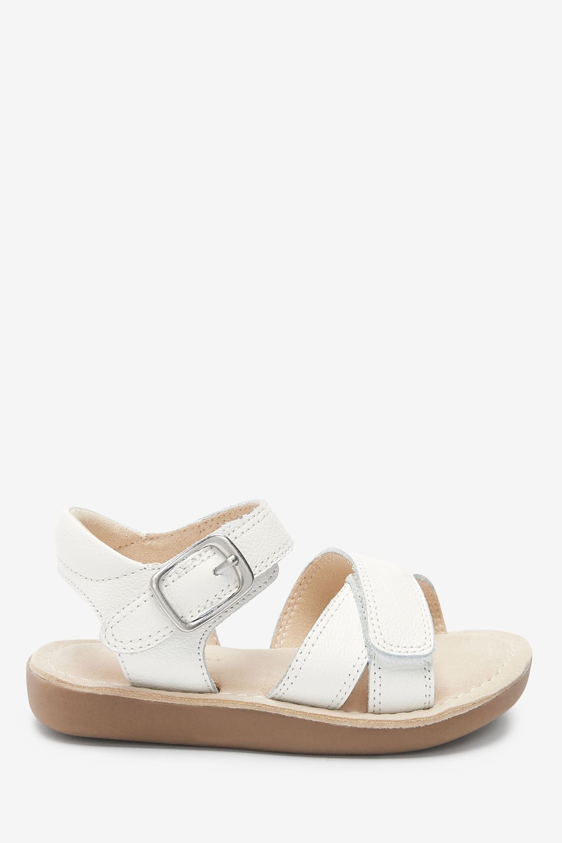 White Leather Little Luxe Sandals