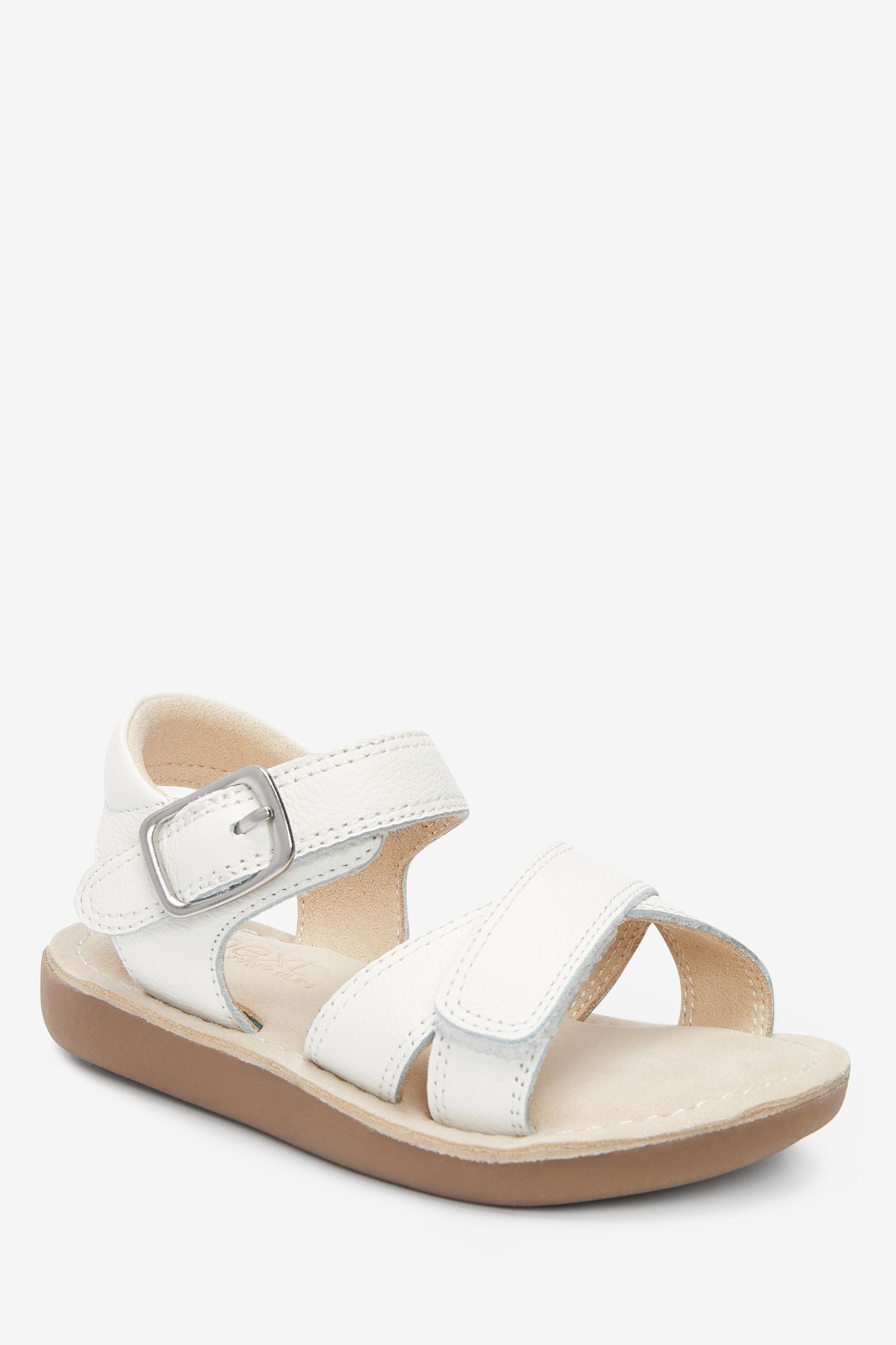 White Leather Little Luxe Sandals