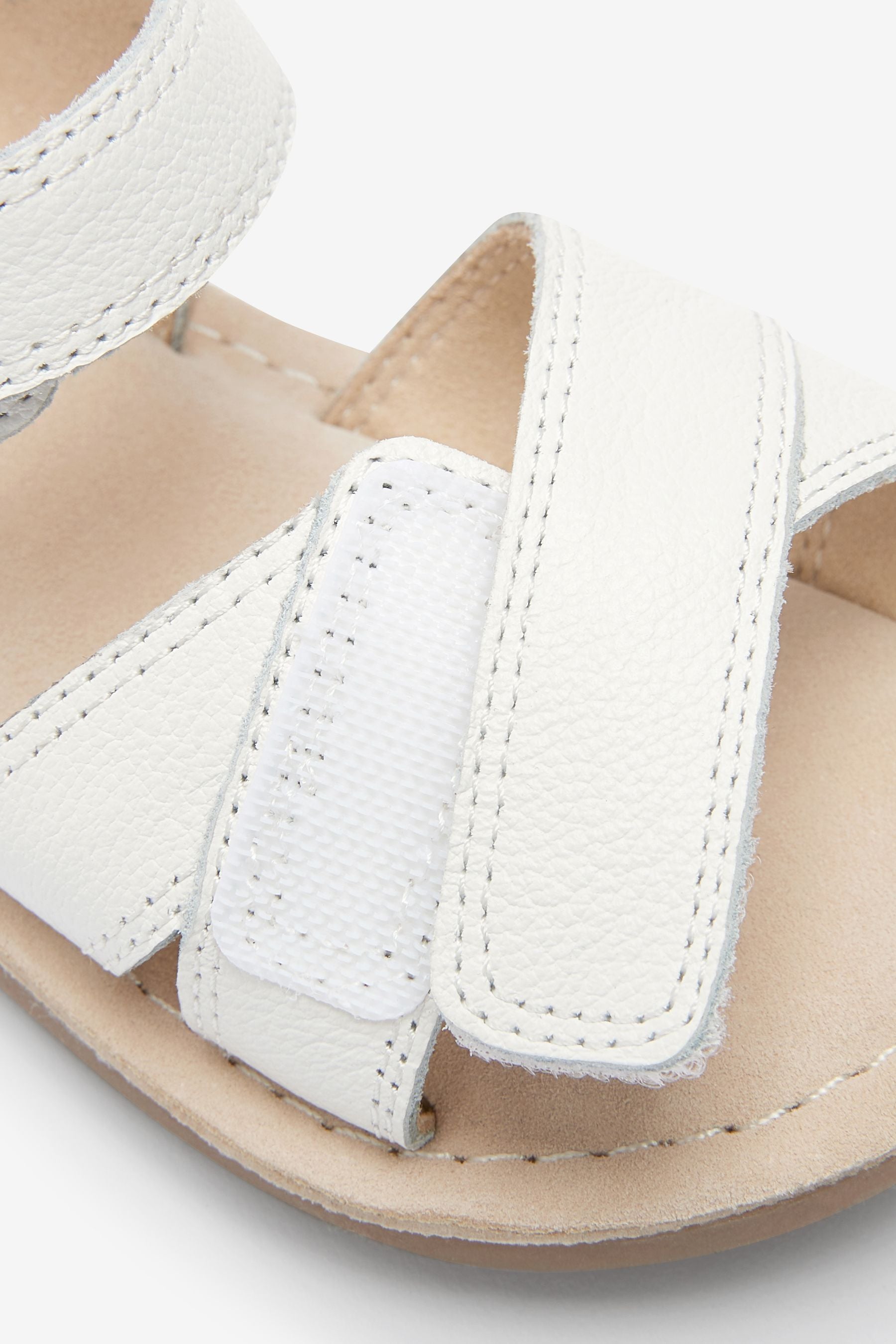 White Leather Little Luxe Sandals