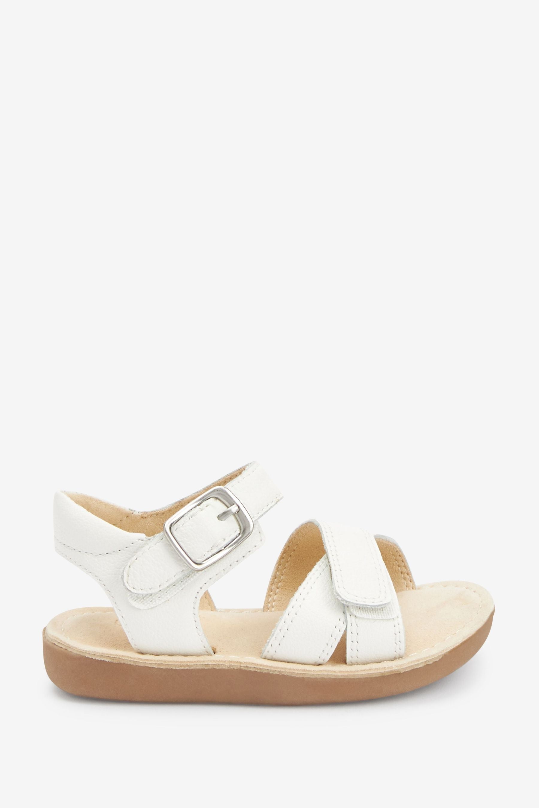 White Leather Little Luxe Sandals