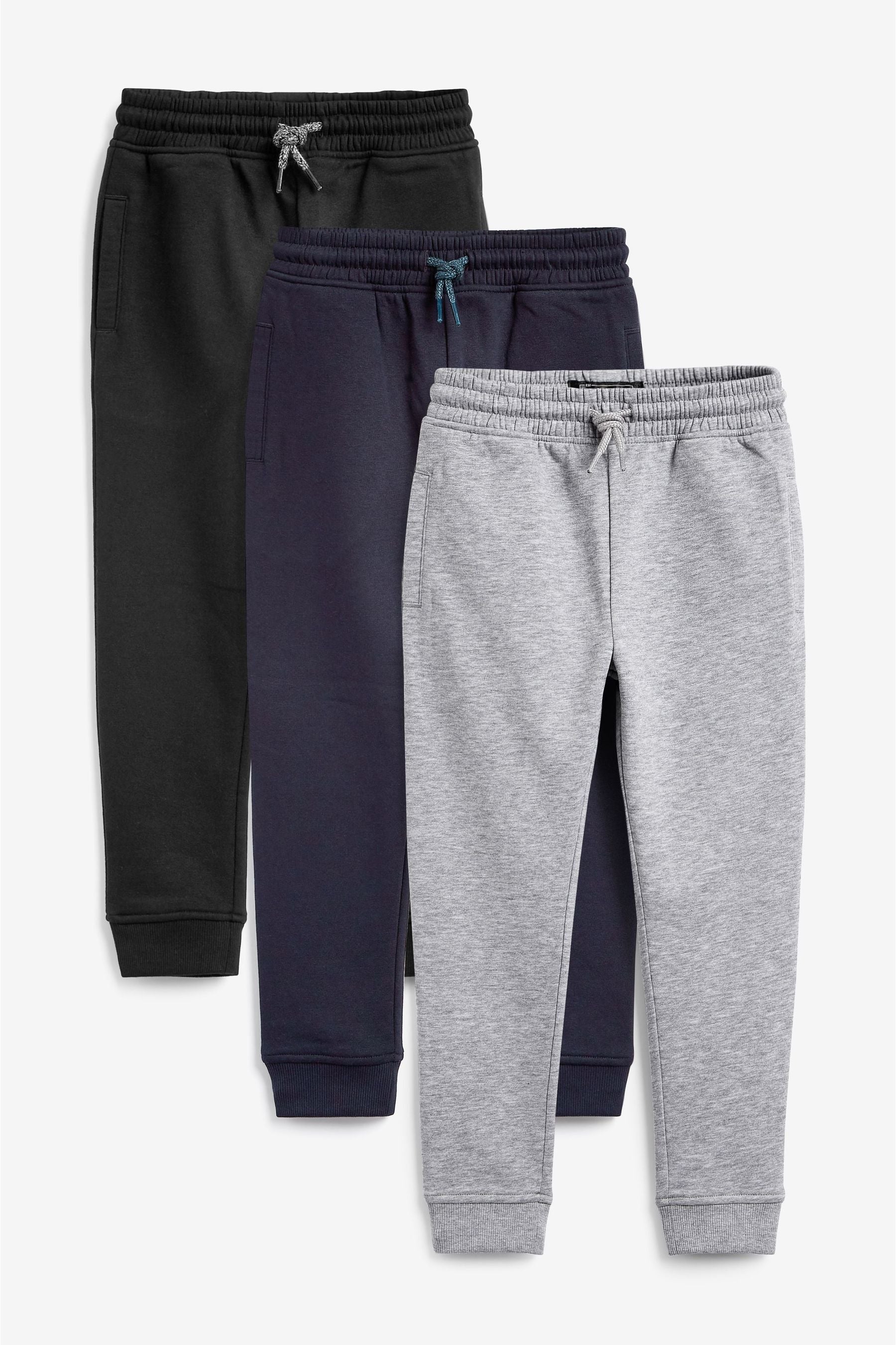 Black/Grey/Navy Joggers 3 Pack (3-16yrs)