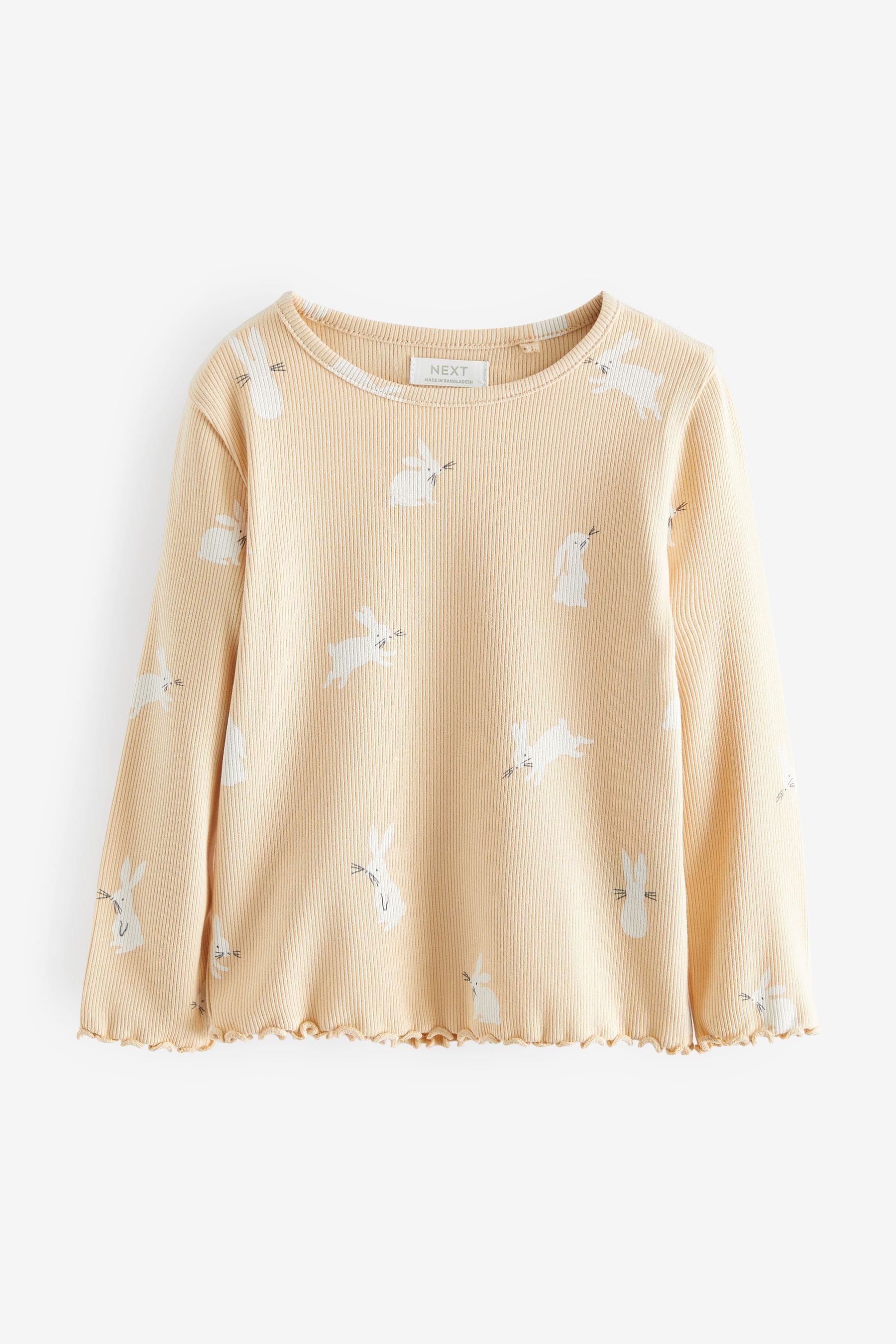 Yellow Bunny Cotton Rich Long Sleeve Rib T-Shirt (3mths-7yrs)