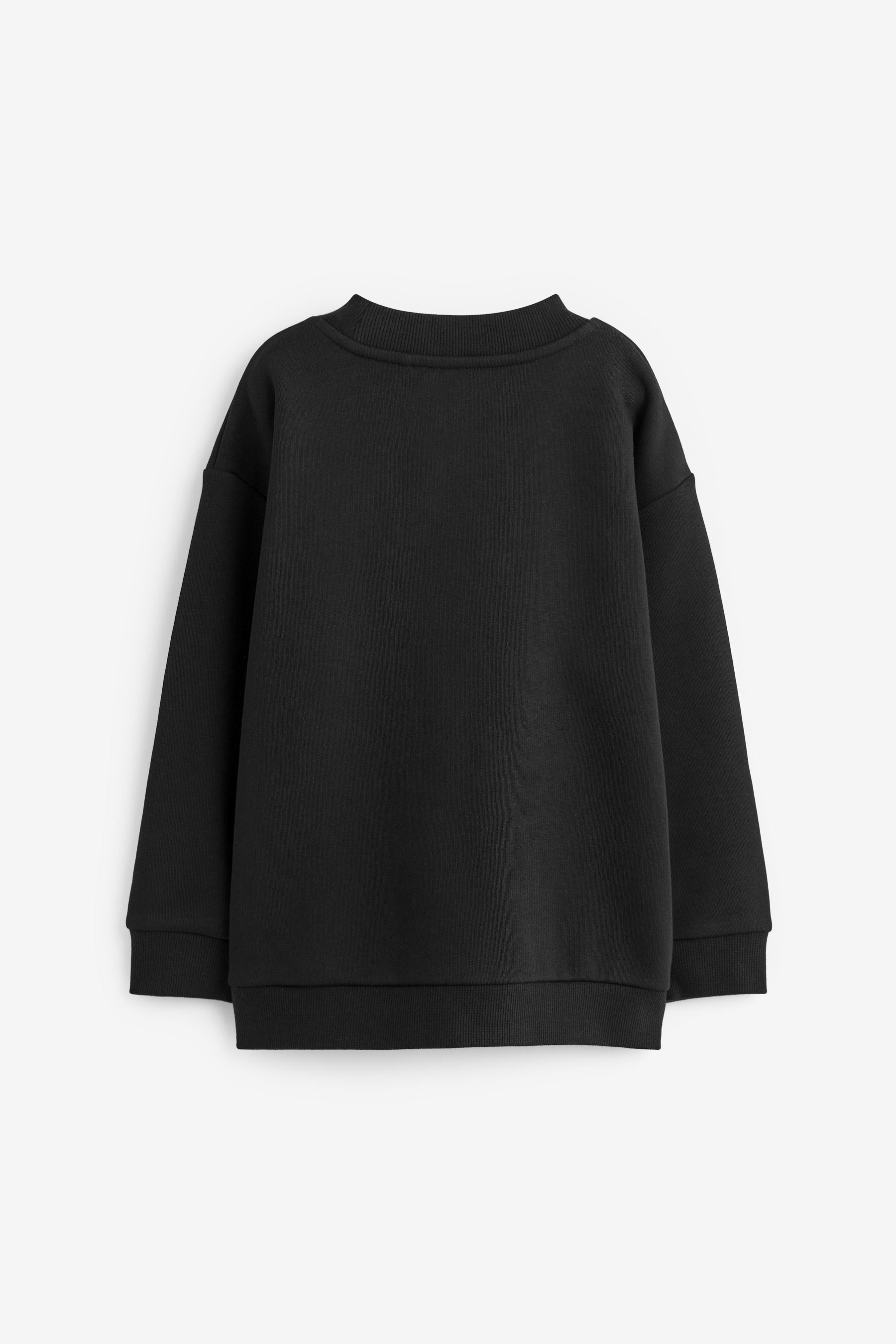 Black Plain Crew Sweatshirt (3-16yrs)