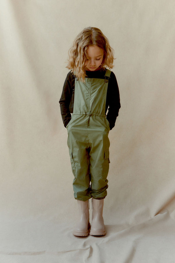 Khaki Green Parachute Dungaree (3-16yrs)