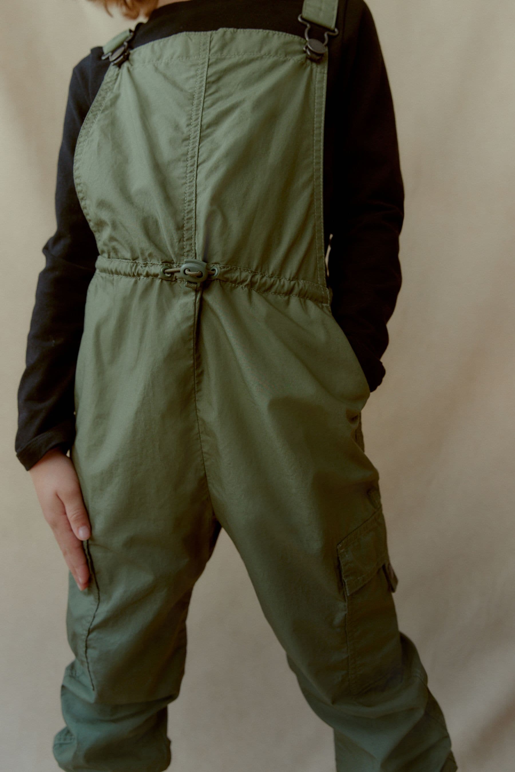 Khaki Green Parachute Dungaree (3-16yrs)