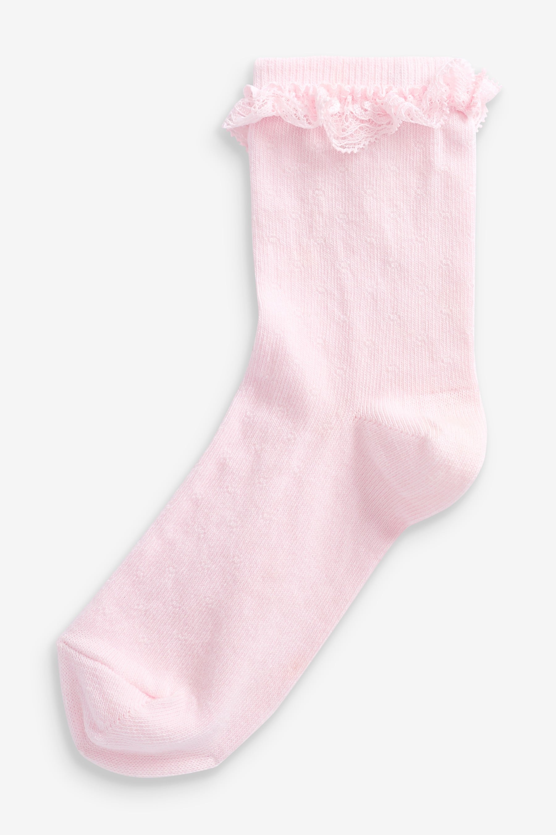 Pink 2 Pack Cotton Rich Ruffle Ankle Socks