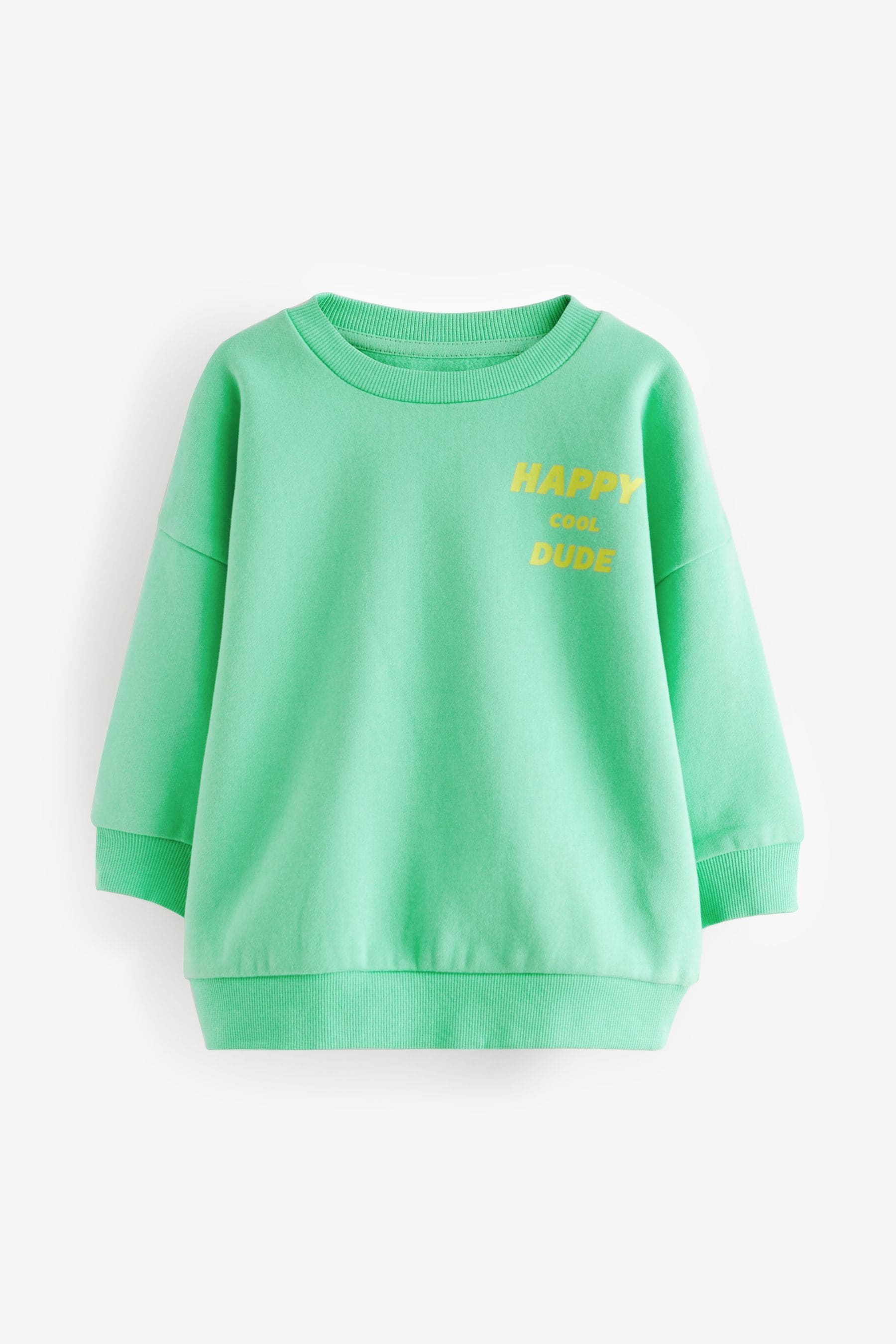 Green Oversized Printed Sweatshirt (3mths-7yrs)